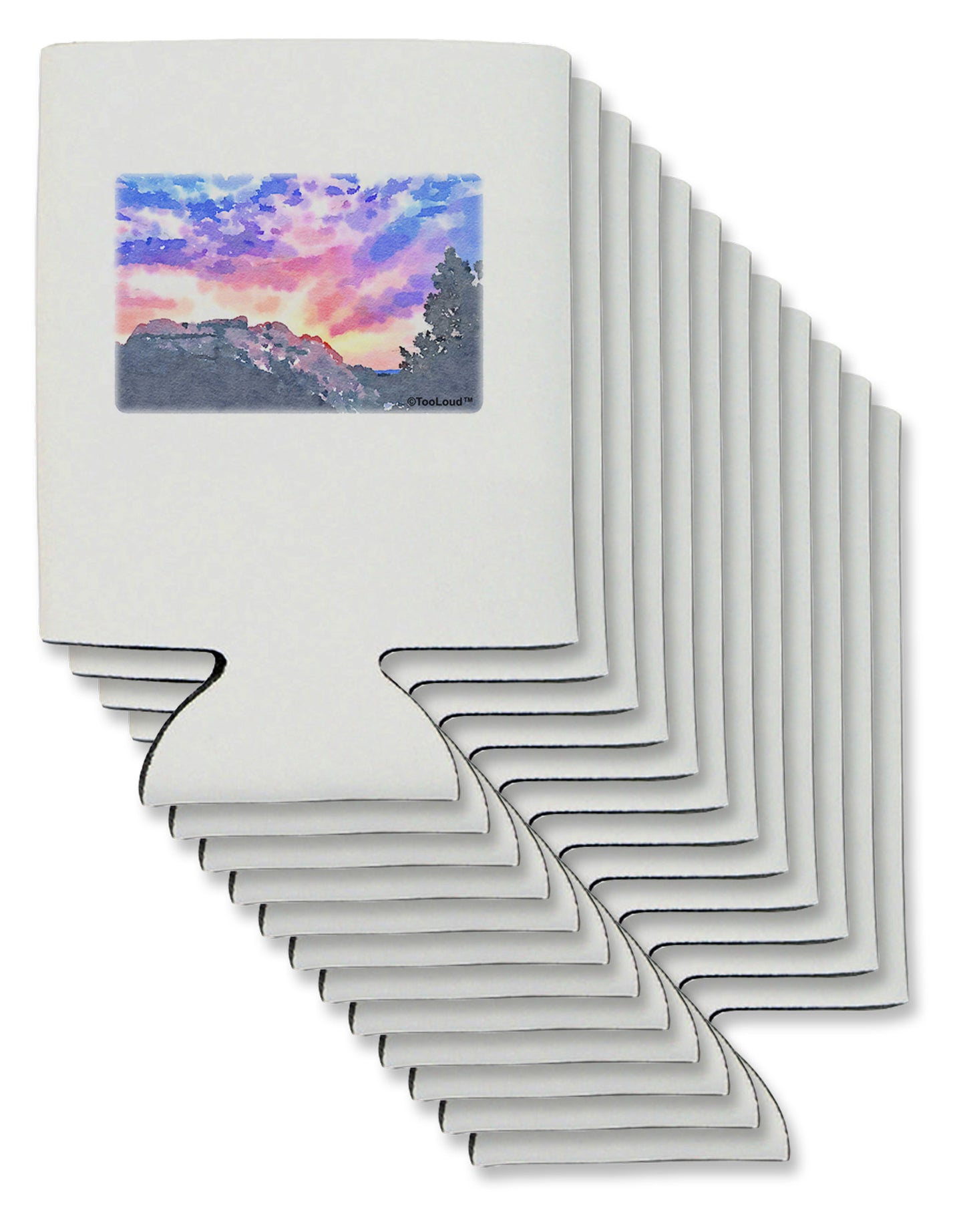 Colorado Rainbow Sunset Watercolor Can / Bottle Insulator Coolers-Can Coolie-TooLoud-12-Davson Sales