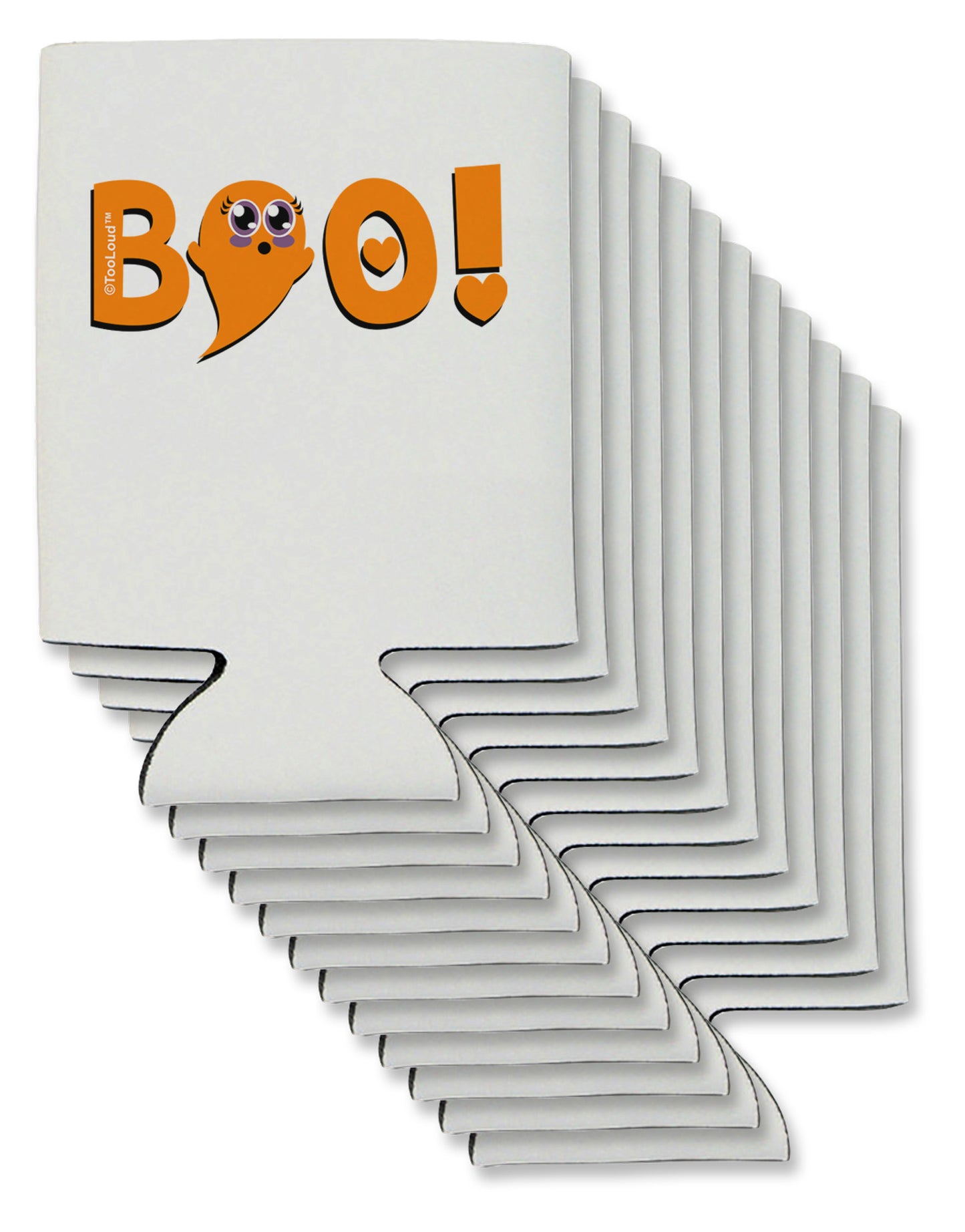 Cute Boo Text Orange Can / Bottle Insulator Coolers-Can Coolie-TooLoud-12-Davson Sales