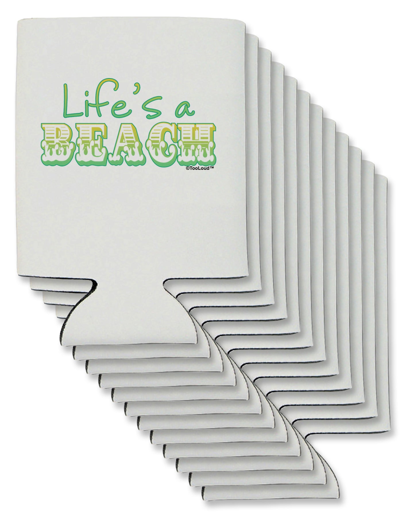 Lifes a Beach Color Can / Bottle Insulator Coolers by TooLoud-Can Coolie-TooLoud-12-Davson Sales
