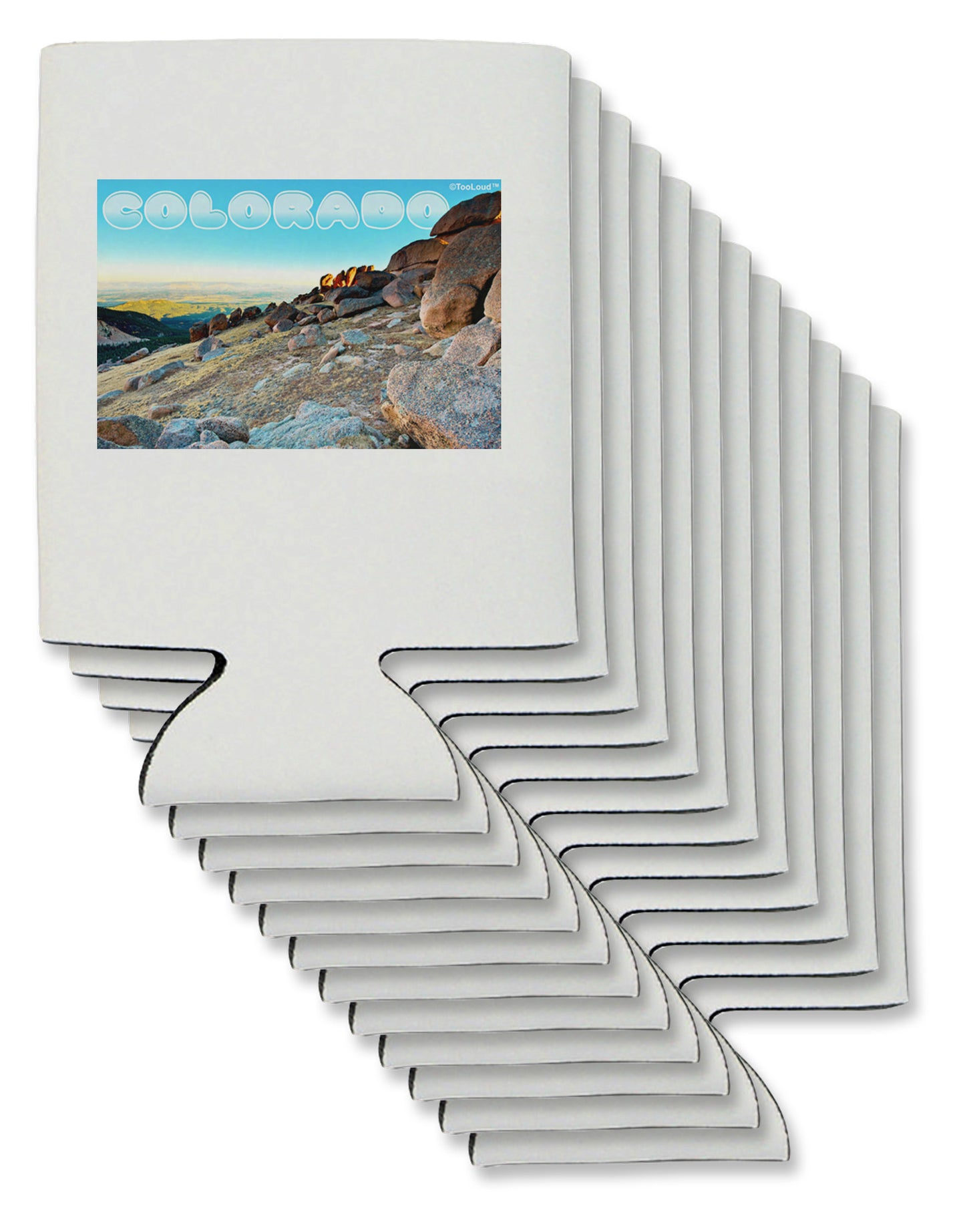 CO Rockies View with Text Can / Bottle Insulator Coolers-Can Coolie-TooLoud-12-Davson Sales