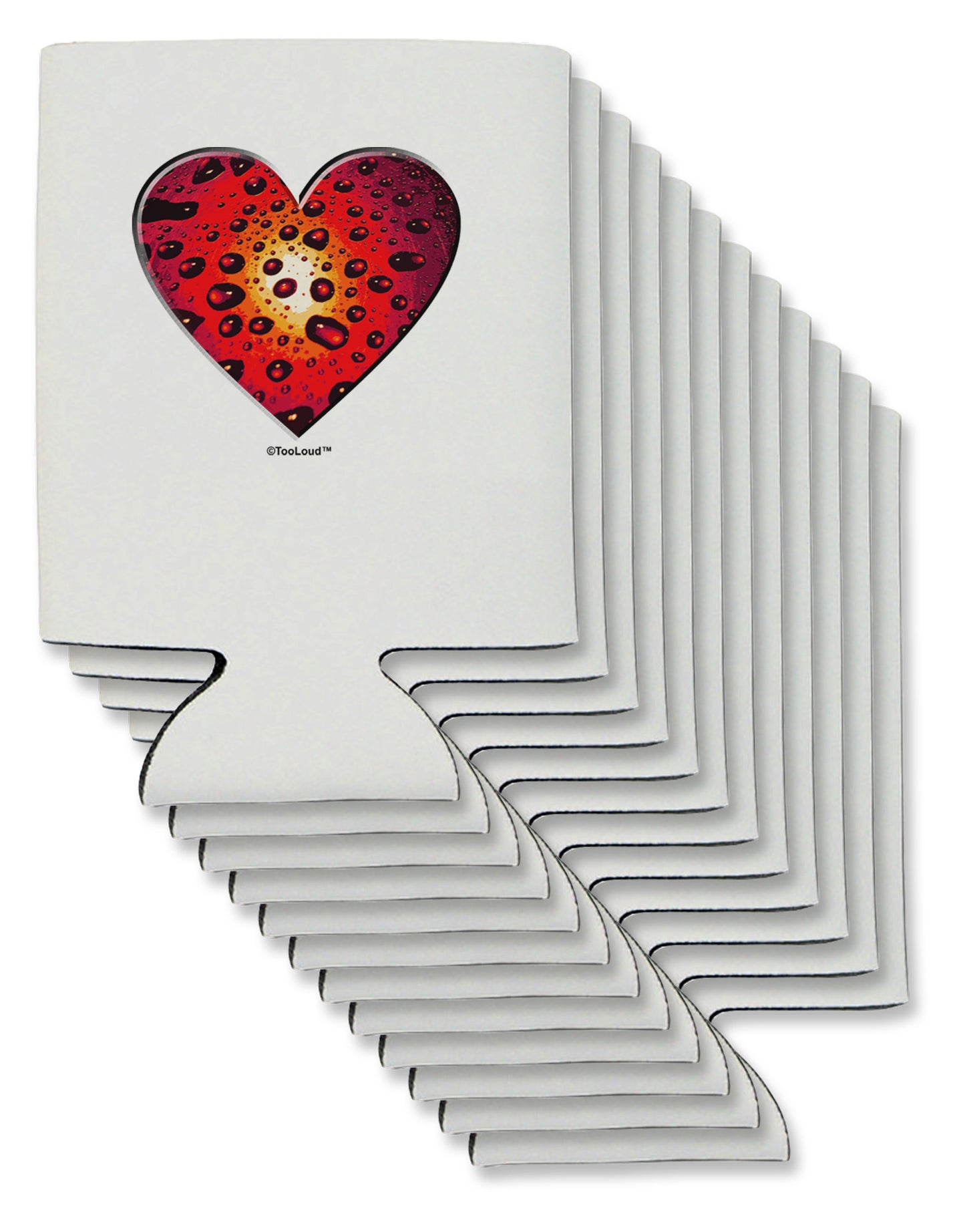 Water Droplet Heart Red Can / Bottle Insulator Coolers by TooLoud-Can Coolie-TooLoud-12-Davson Sales