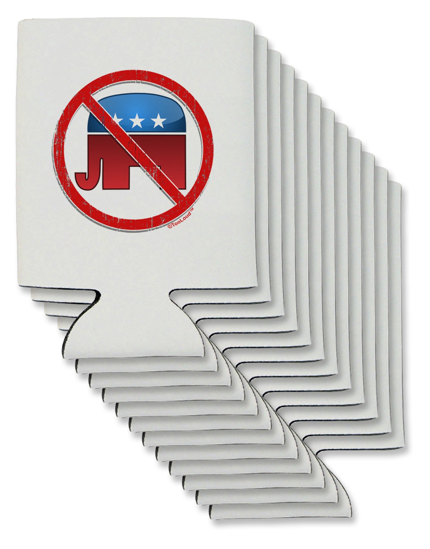Distressed No Republicans Sign Can / Bottle Insulator Coolers-Can Coolie-TooLoud-12-Davson Sales