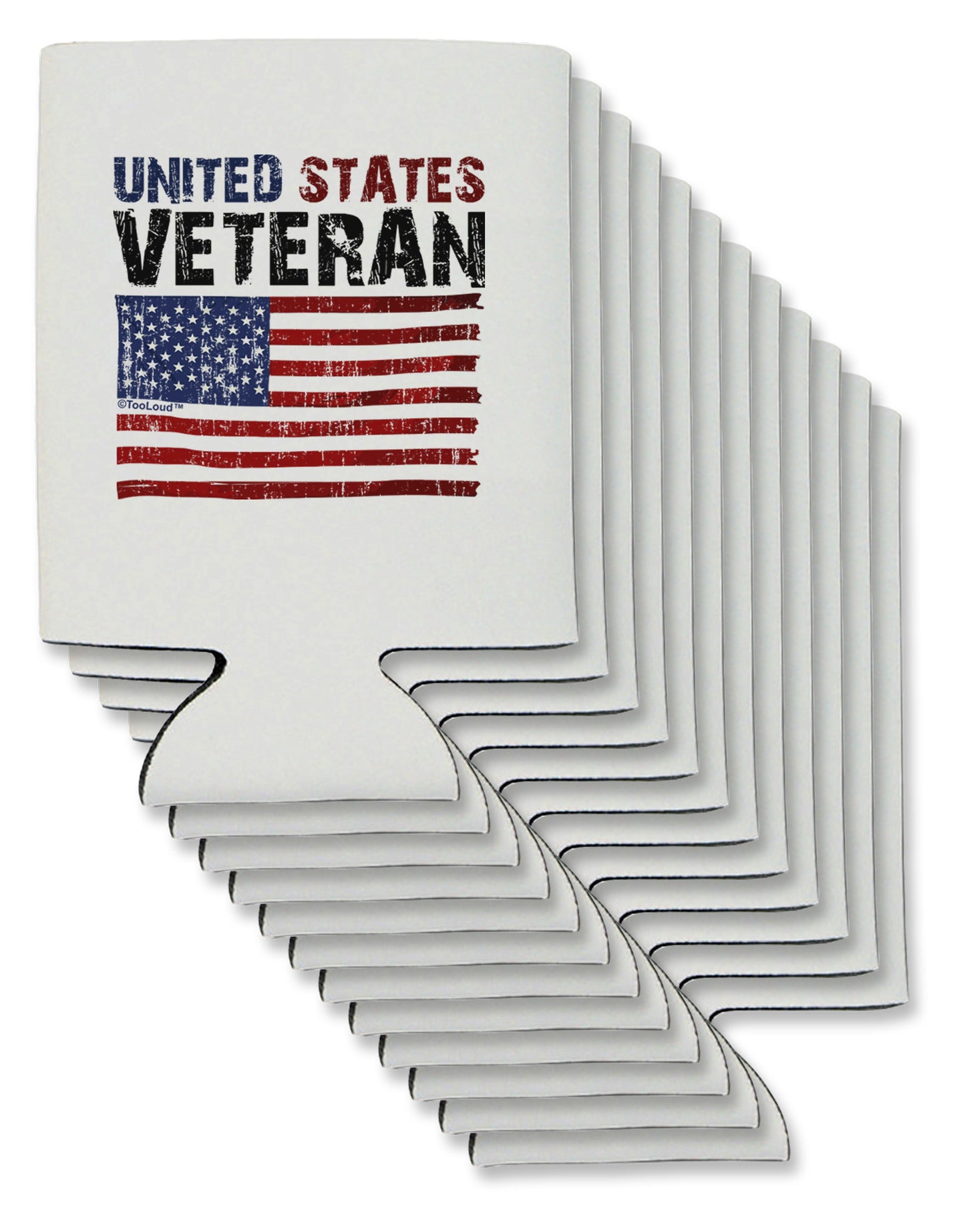 US Veteran Distressed Can / Bottle Insulator Coolers-Can Coolie-TooLoud-12-Davson Sales