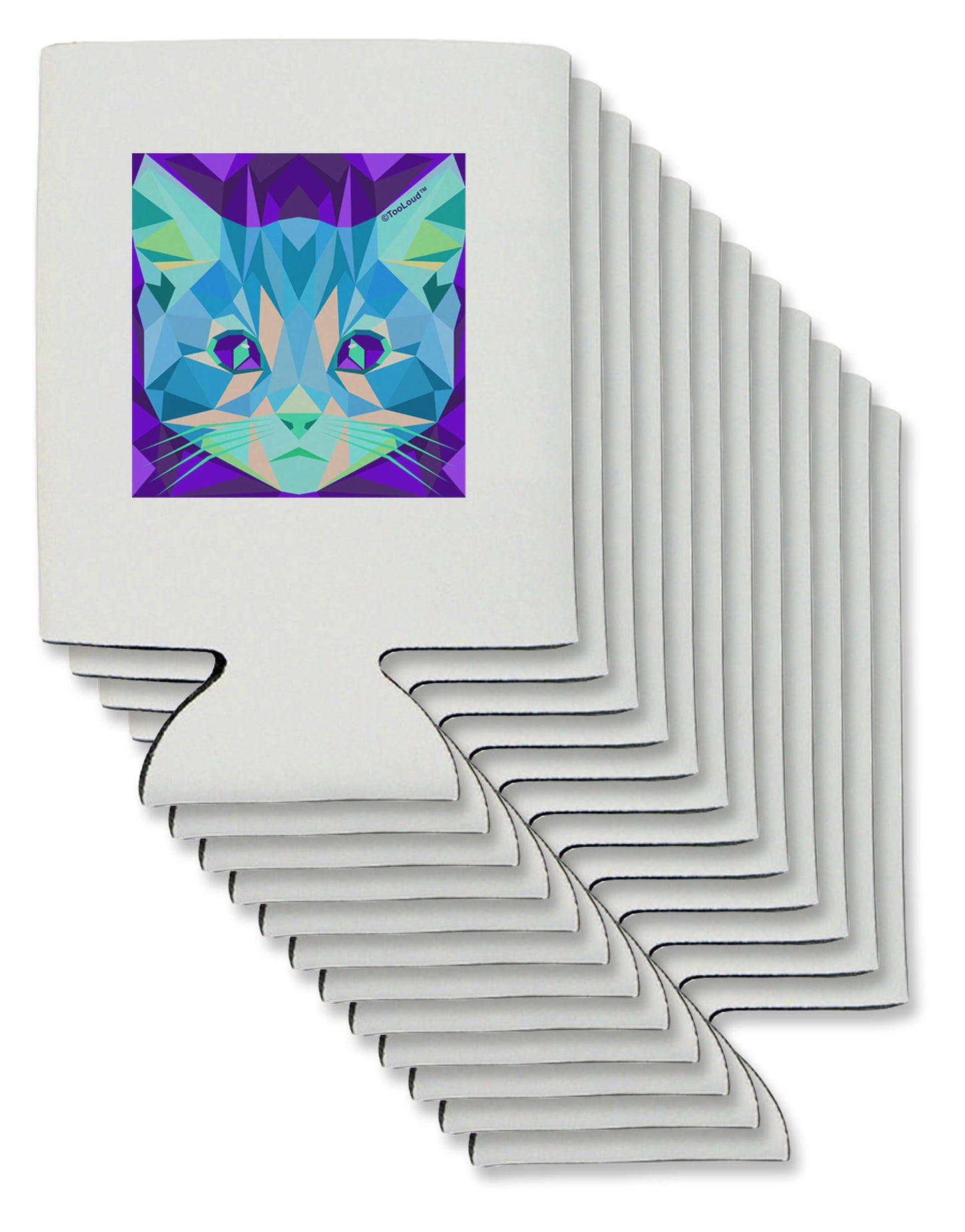 Geometric Kitty Inverted Can / Bottle Insulator Coolers-Can Coolie-TooLoud-12-Davson Sales