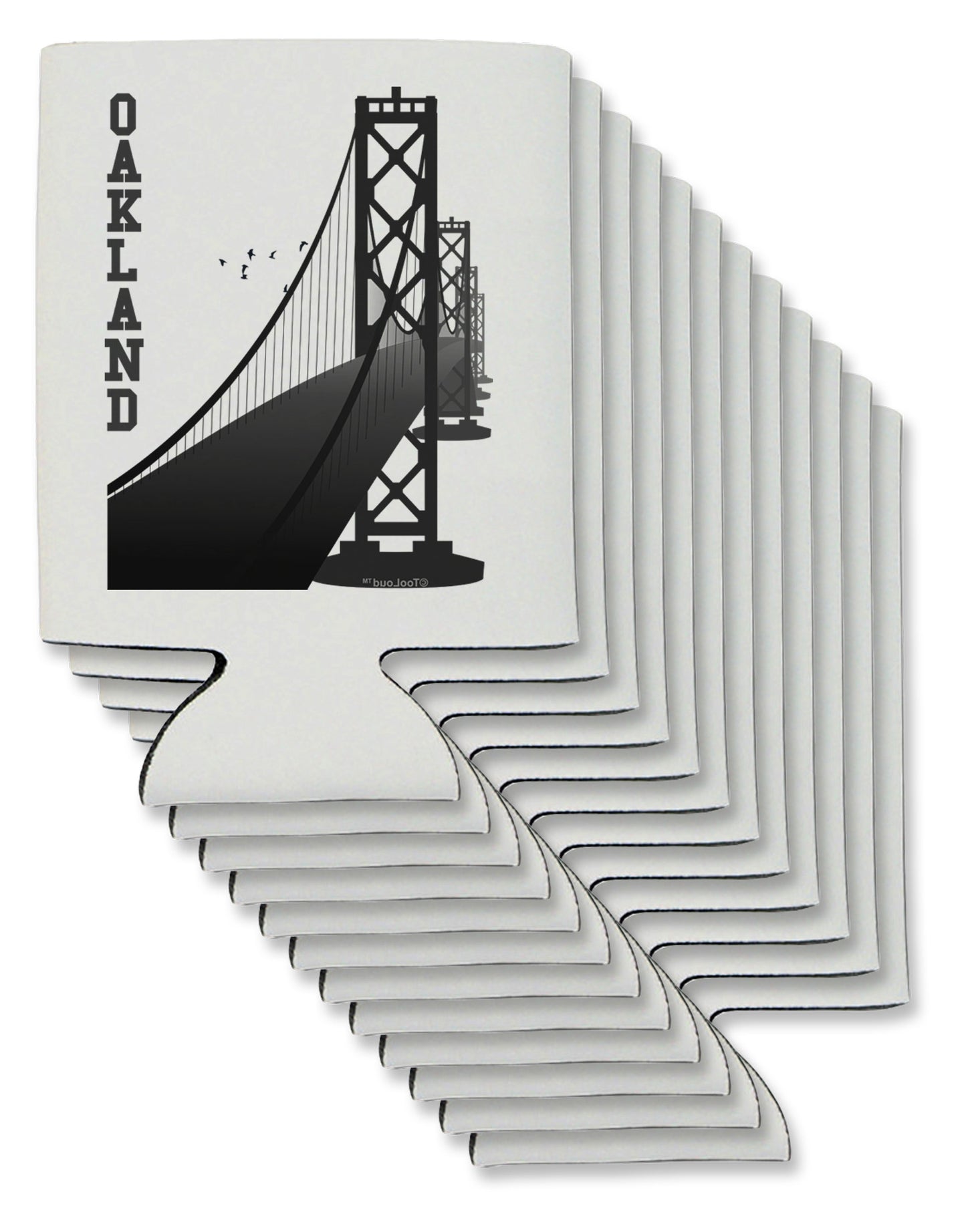 Oakland Text Bay Bridge Can / Bottle Insulator Coolers-Can Coolie-TooLoud-12-Davson Sales