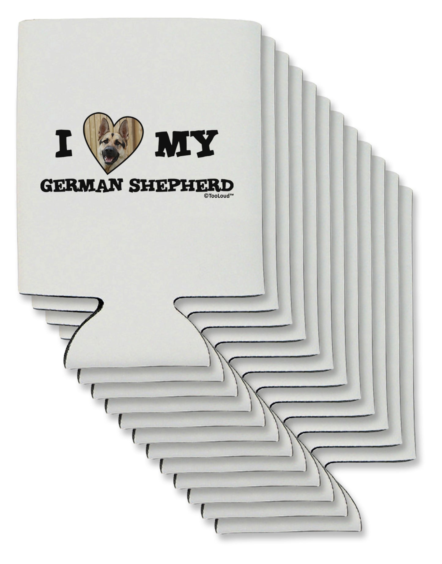 I Heart My German Shepherd Can / Bottle Insulator Coolers-Can Coolie-TooLoud-12-Davson Sales