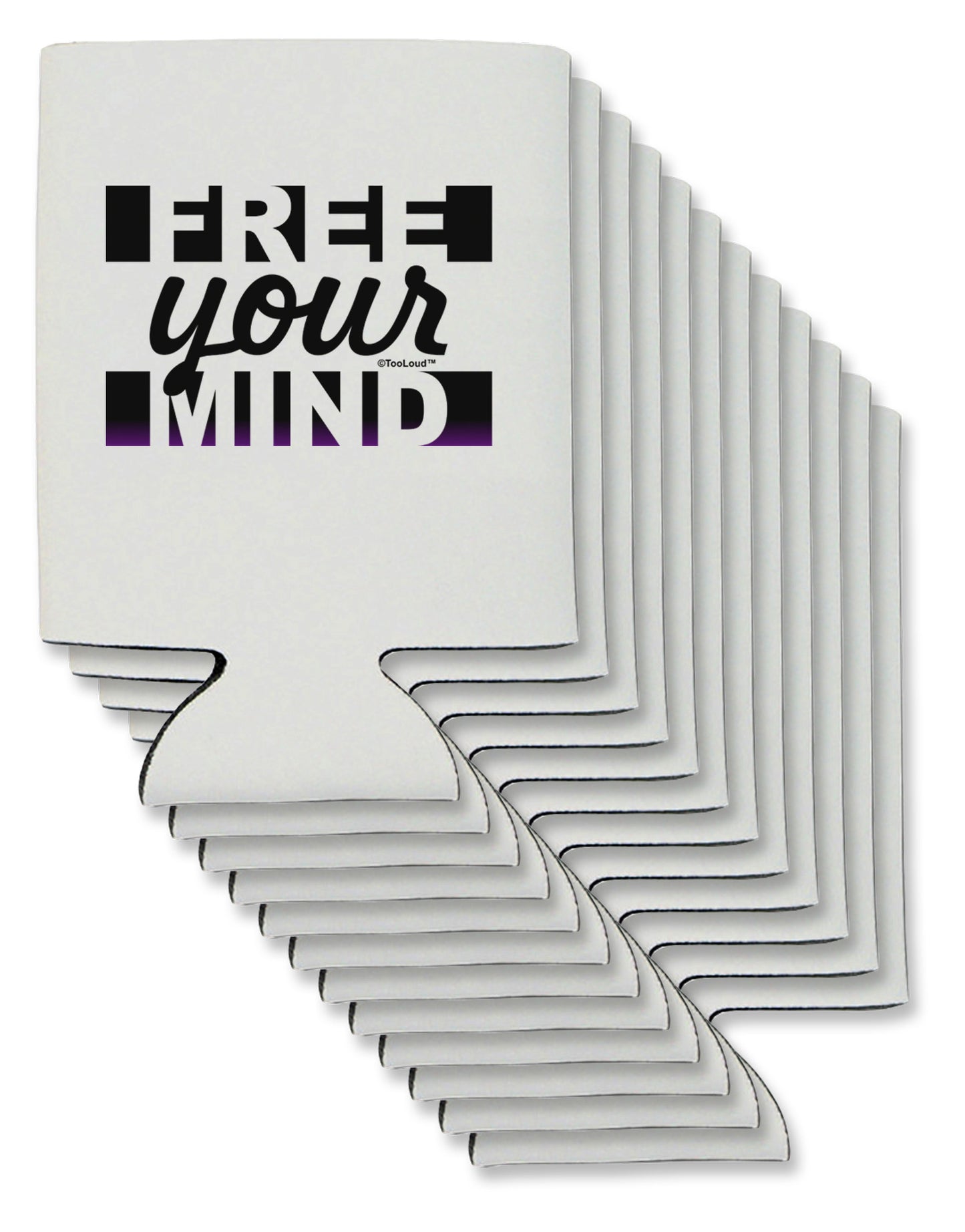 Free Your Mind Text Can / Bottle Insulator Coolers-Can Coolie-TooLoud-12-Davson Sales