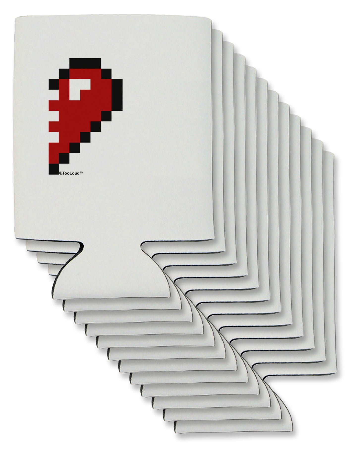 Couples Pixel Heart Design - Right Can / Bottle Insulator Coolers by TooLoud-Can Coolie-TooLoud-12-Davson Sales
