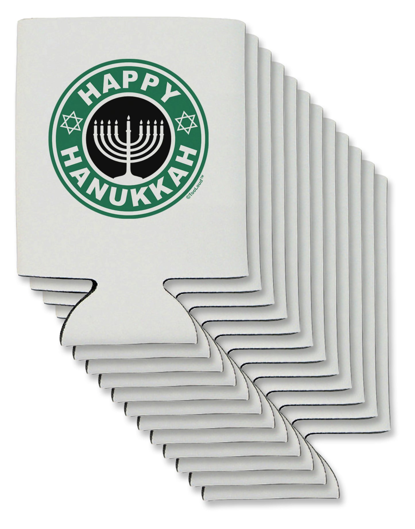 Happy Hanukkah Latte Logo Can / Bottle Insulator Coolers-Can Coolie-TooLoud-12-Davson Sales