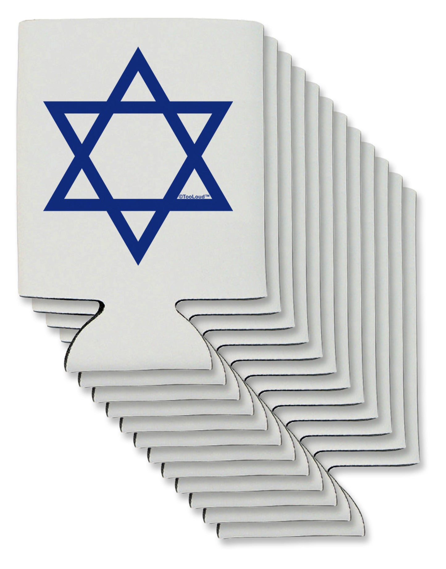 Jewish Star of David Can / Bottle Insulator Coolers by TooLoud-Can Coolie-TooLoud-12-Davson Sales