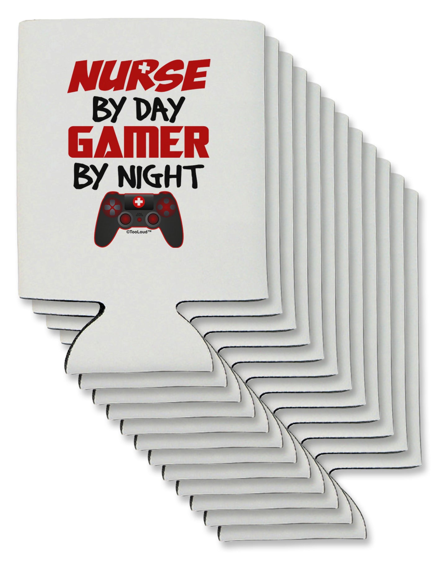 Nurse By Day Gamer By Night Can / Bottle Insulator Coolers-Can Coolie-TooLoud-12-Davson Sales