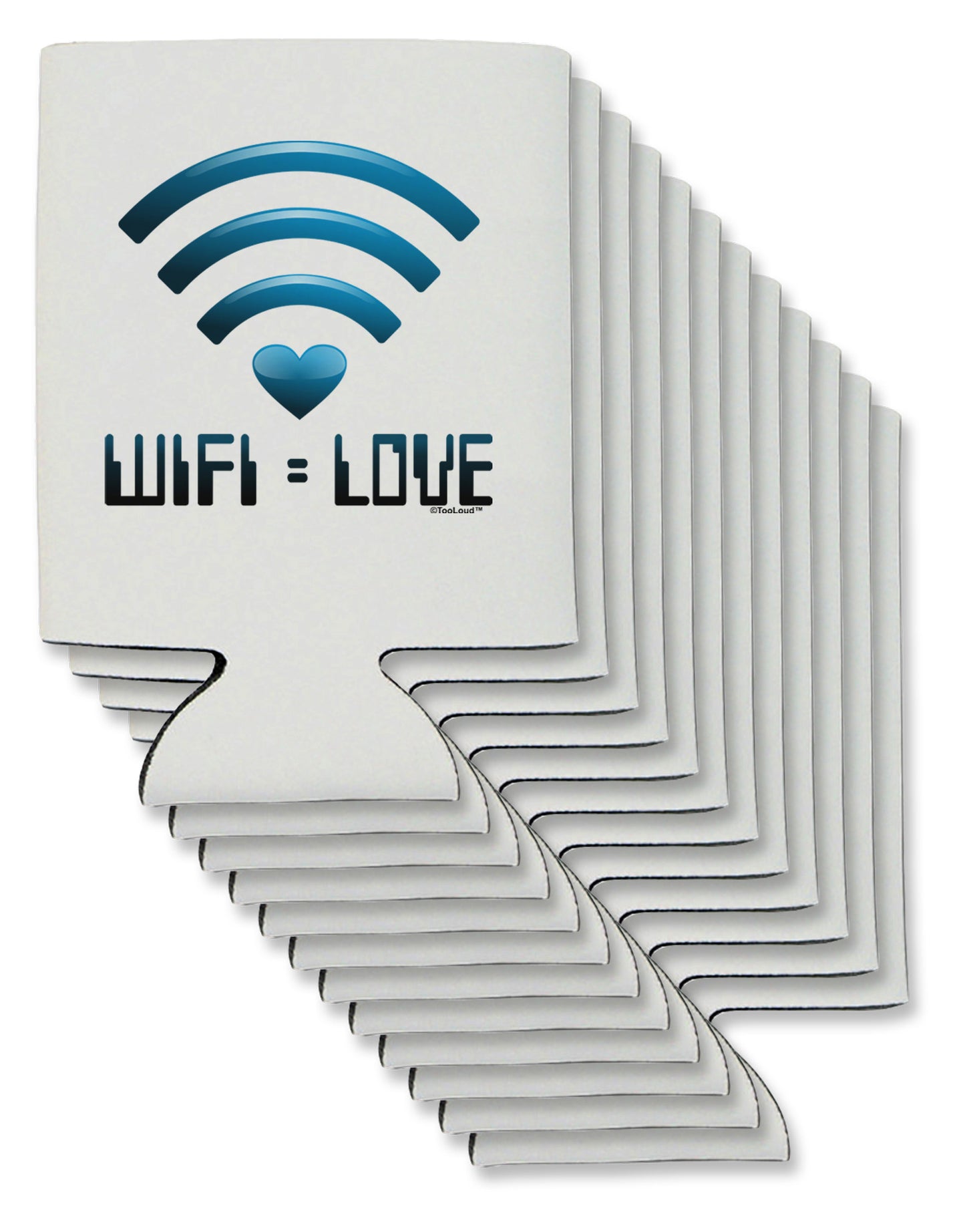 TooLoud Wifi Equals Love Can / Bottle Insulator Coolers-Can Coolie-TooLoud-12-Davson Sales