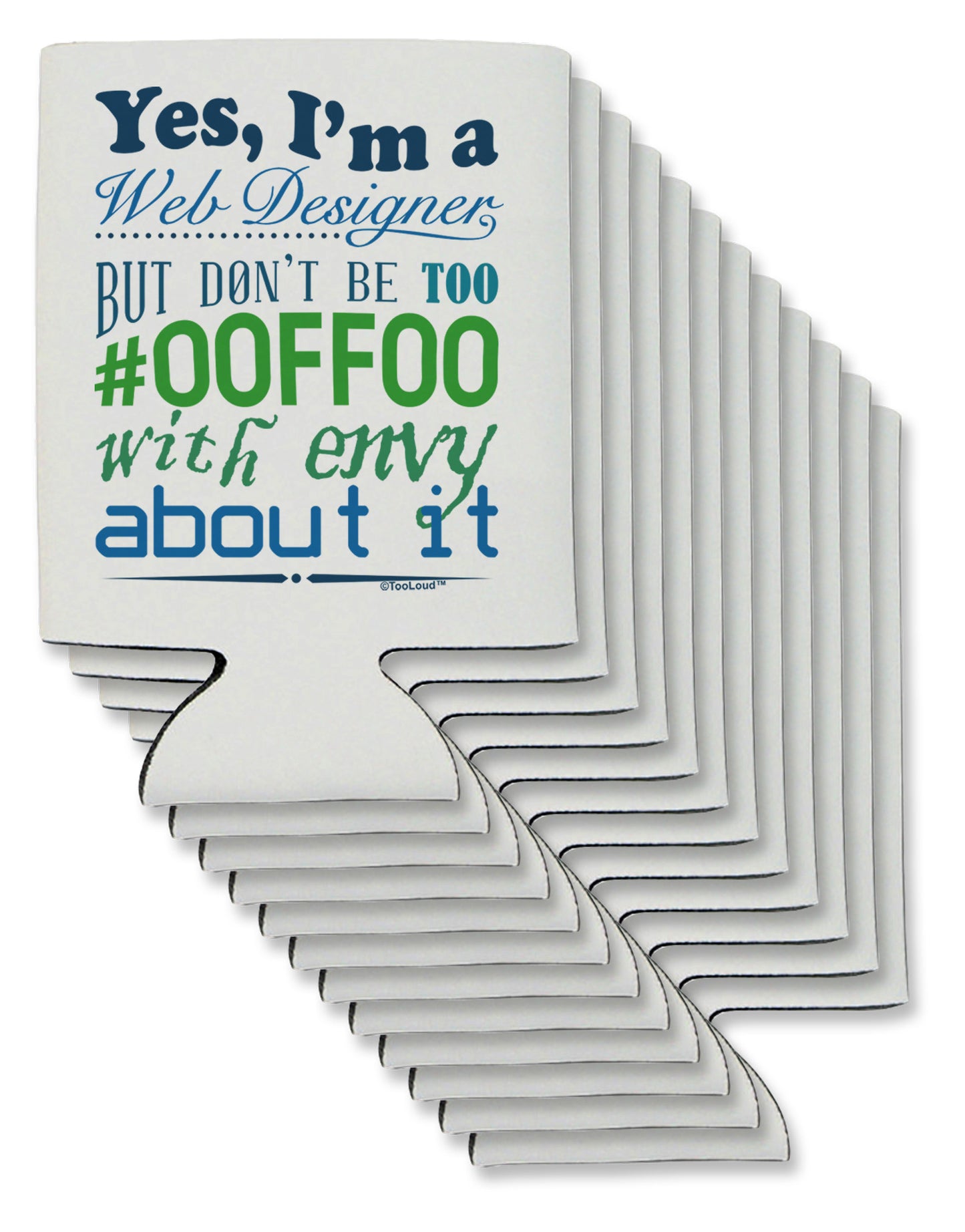 Web Designer -00FF00 With Envy Can / Bottle Insulator Coolers-Can Coolie-TooLoud-12-Davson Sales