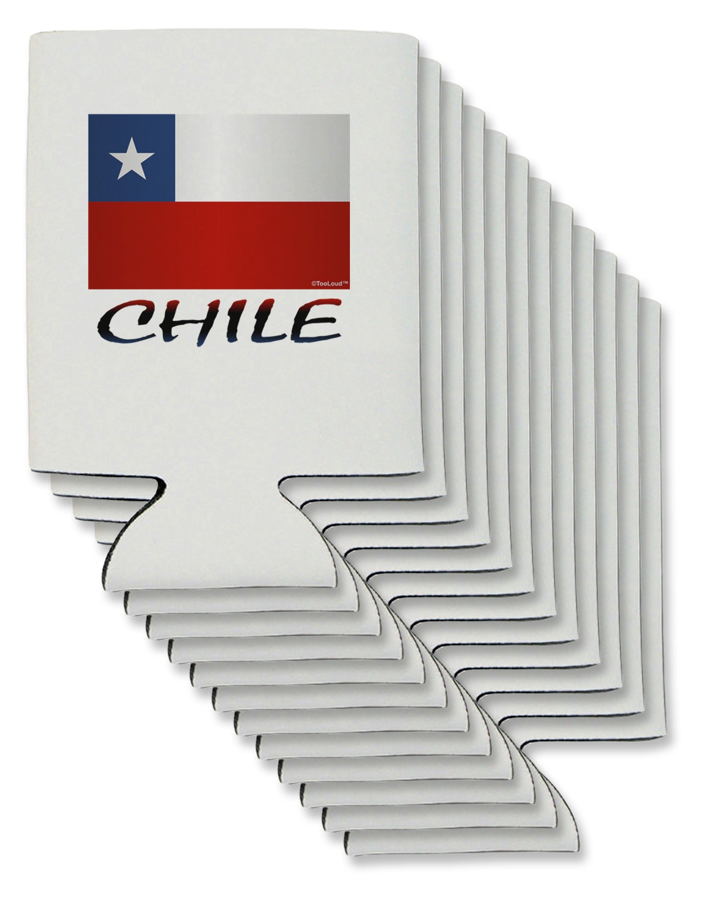 Chile Flag Can / Bottle Insulator Coolers-Can Coolie-TooLoud-12-Davson Sales
