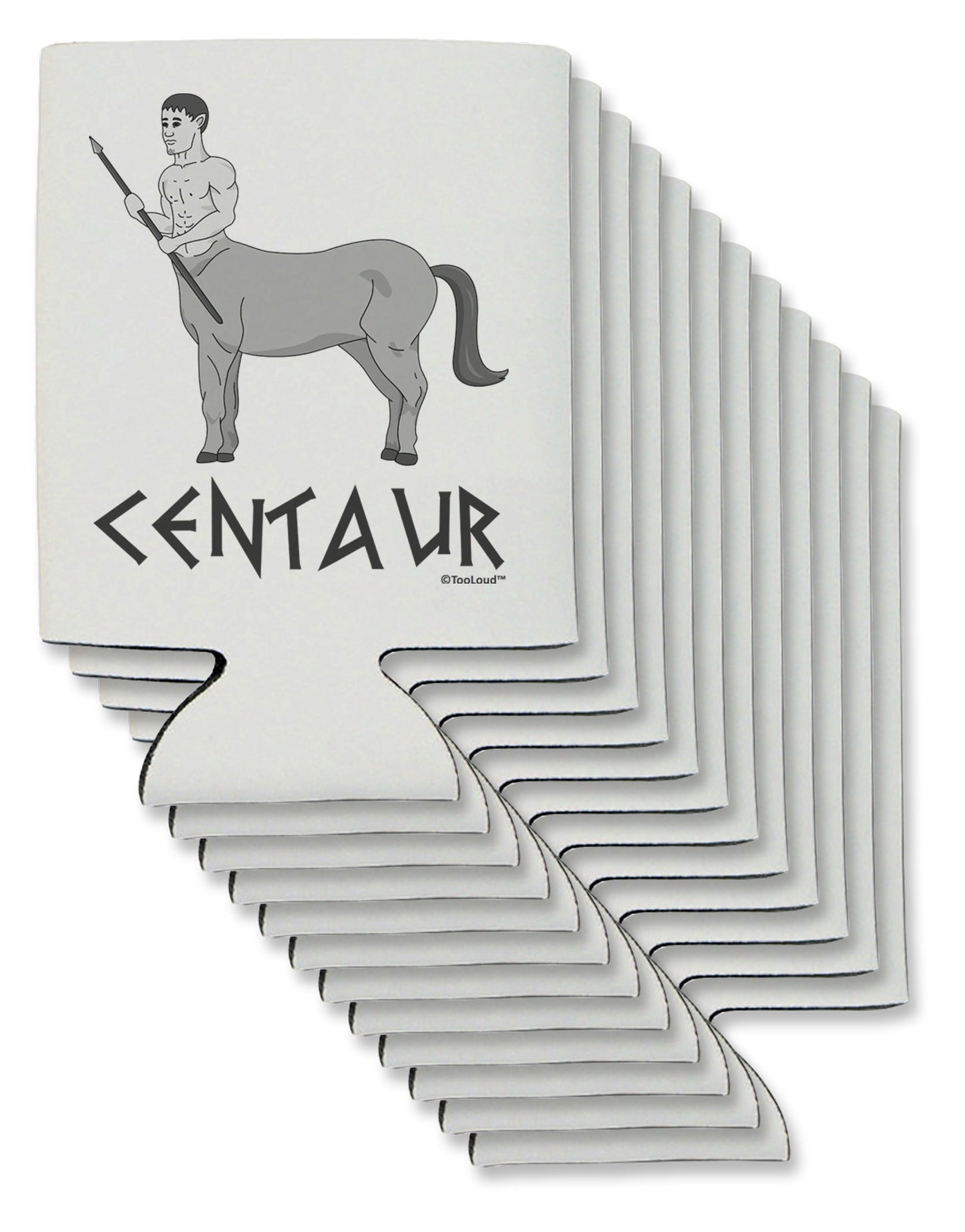 Greek Mythology Centaur Design - Grayscale - Text Can / Bottle Insulator Coolers by TooLoud-Can Coolie-TooLoud-12-Davson Sales