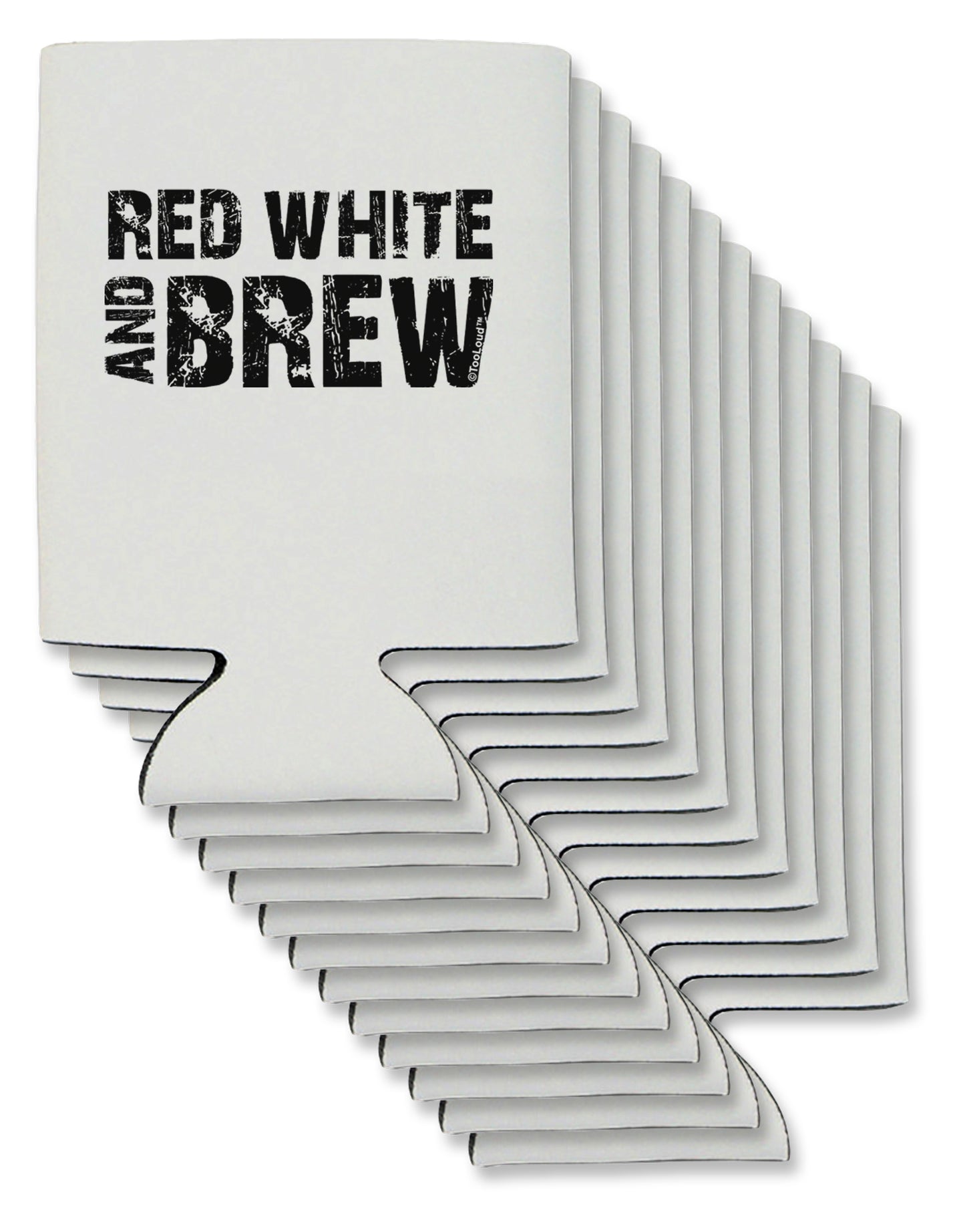 Red White and Brew Can / Bottle Insulator Coolers by TooLoud-Can Coolie-TooLoud-12-Davson Sales