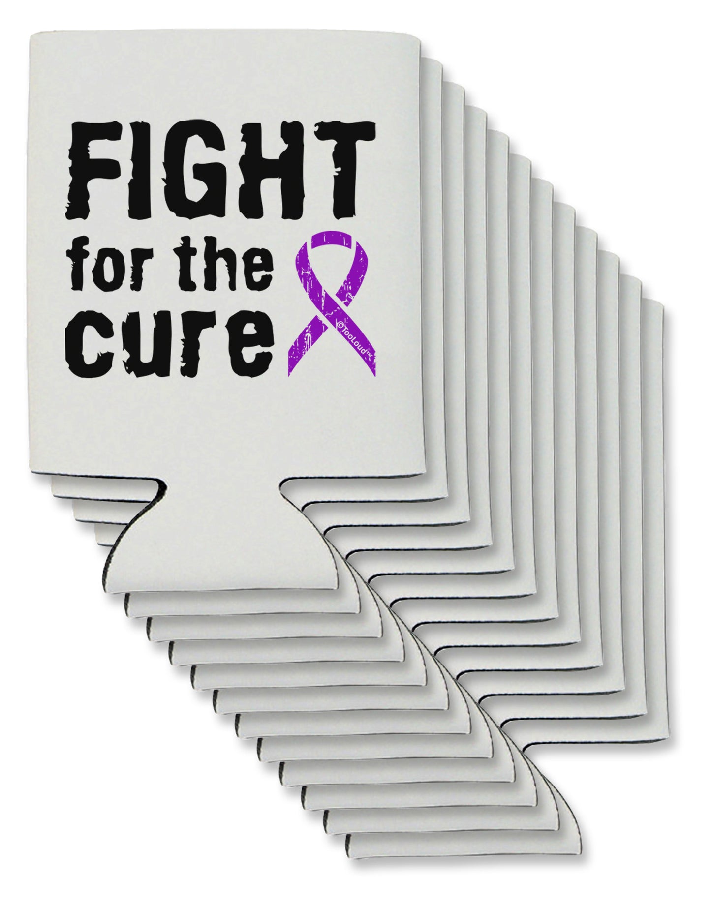 Fight for the Cure - Purple Ribbon Crohn?ÇÖs Disease Can / Bottle Insulator Coolers-Can Coolie-TooLoud-12-Davson Sales