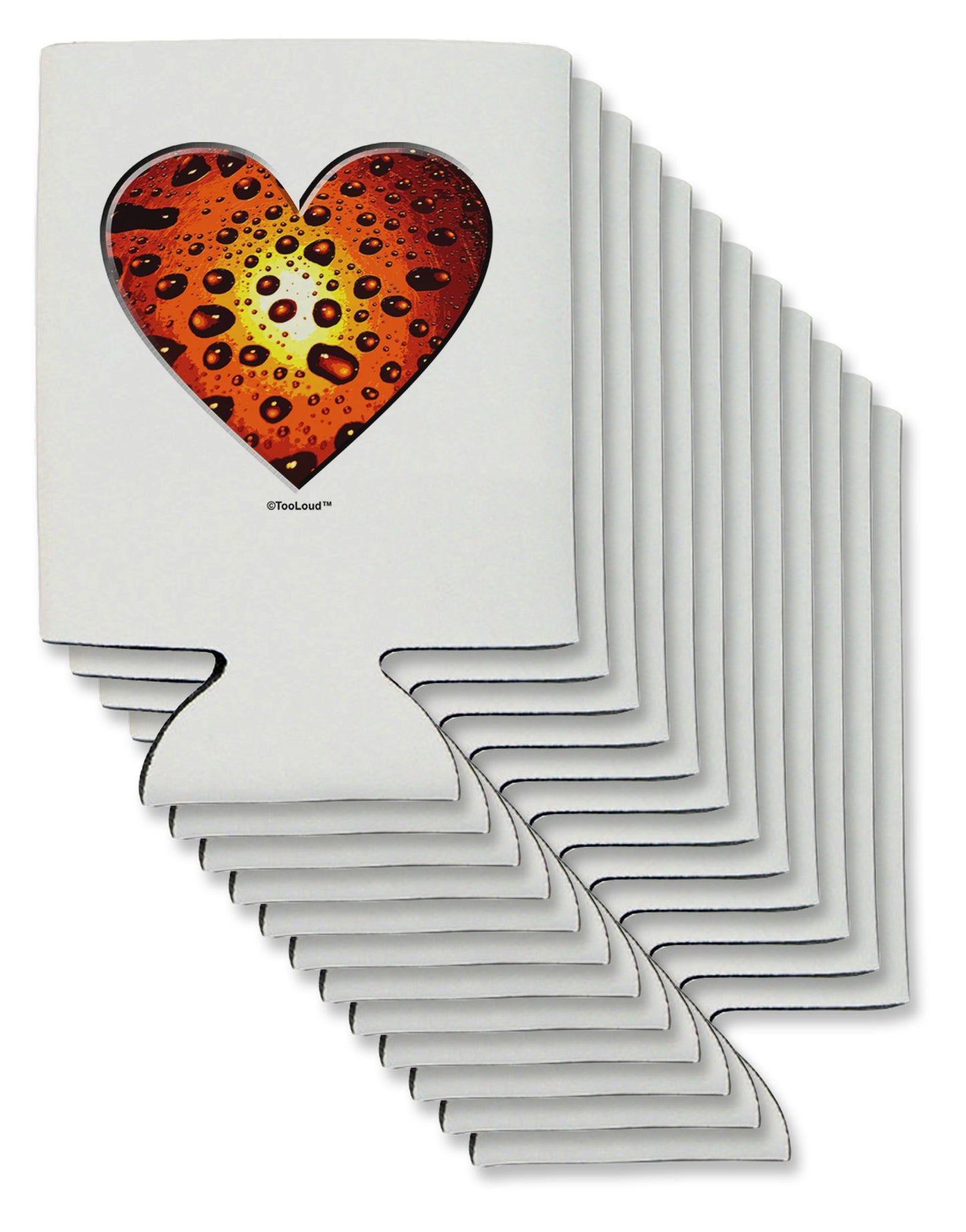 Water Droplet Heart Orange Can / Bottle Insulator Coolers by TooLoud-Can Coolie-TooLoud-12-Davson Sales
