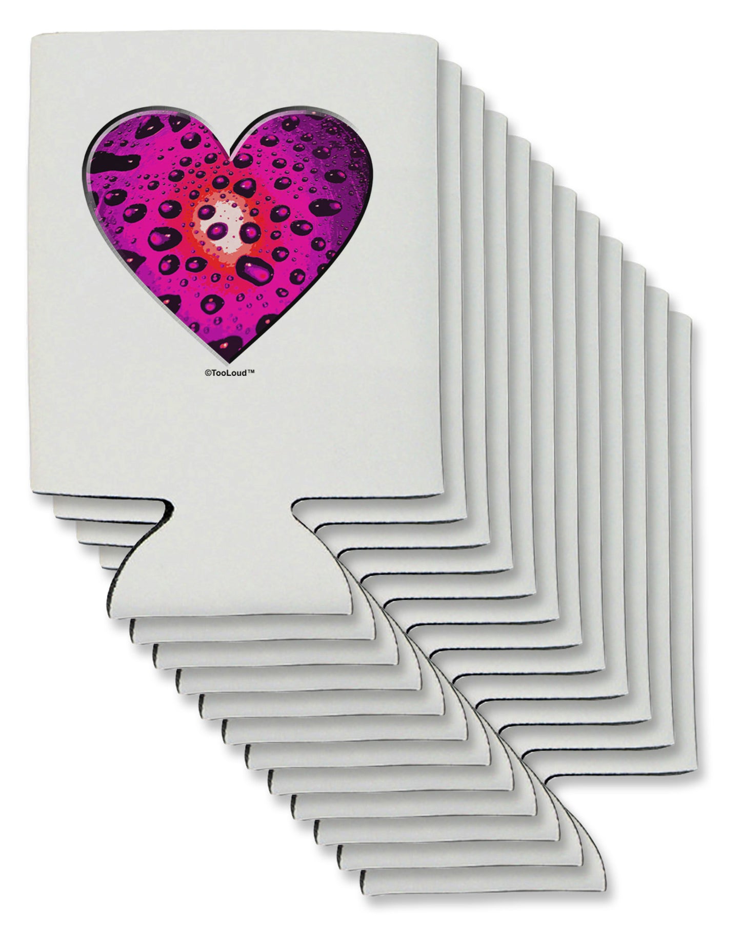 Water Droplet Heart Magenta Can / Bottle Insulator Coolers by TooLoud-Can Coolie-TooLoud-12-Davson Sales