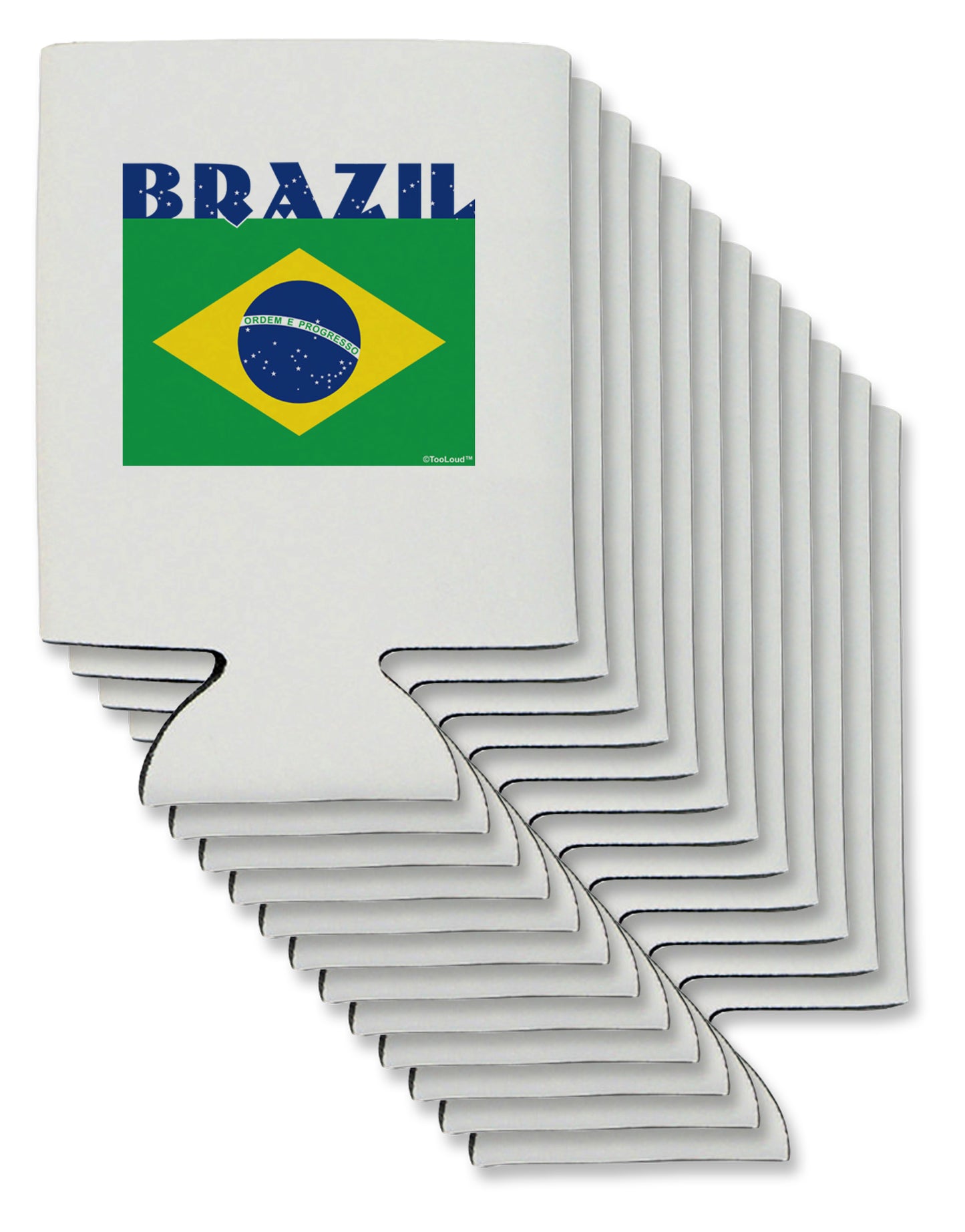 Brazil Flag Can / Bottle Insulator Coolers-Can Coolie-TooLoud-12-Davson Sales
