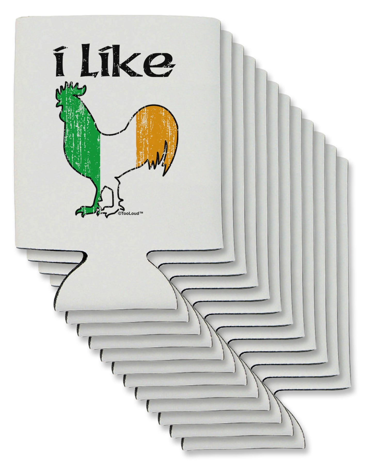 I Like Irish Rooster Silhouette Can / Bottle Insulator Coolers by TooLoud-Can Coolie-TooLoud-12-Davson Sales