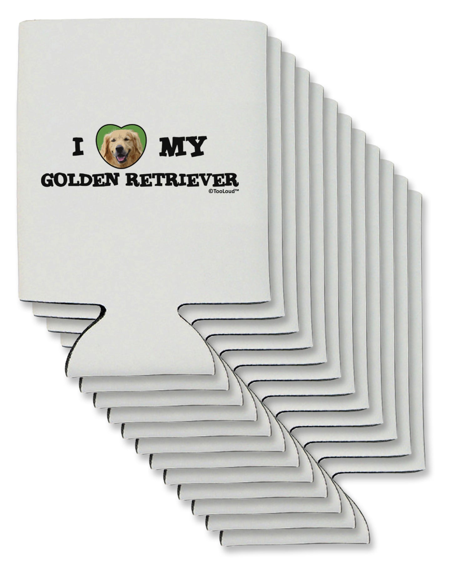 I Heart My Golden Retriever Can / Bottle Insulator Coolers by TooLoud-Can Coolie-TooLoud-12-Davson Sales