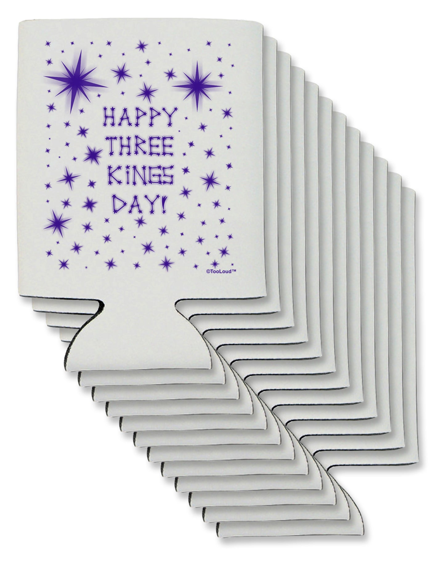 Happy Three Kings Day - Shining Stars Can / Bottle Insulator Coolers by TooLoud-Can Coolie-TooLoud-12-Davson Sales
