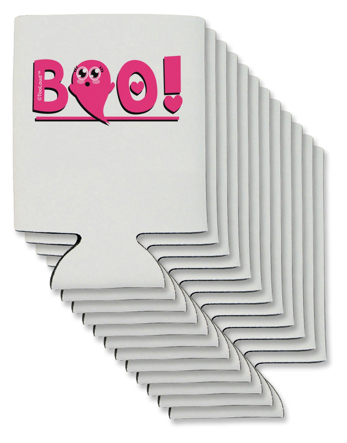 Cute Boo Text Pink Can / Bottle Insulator Coolers-Can Coolie-TooLoud-12-Davson Sales
