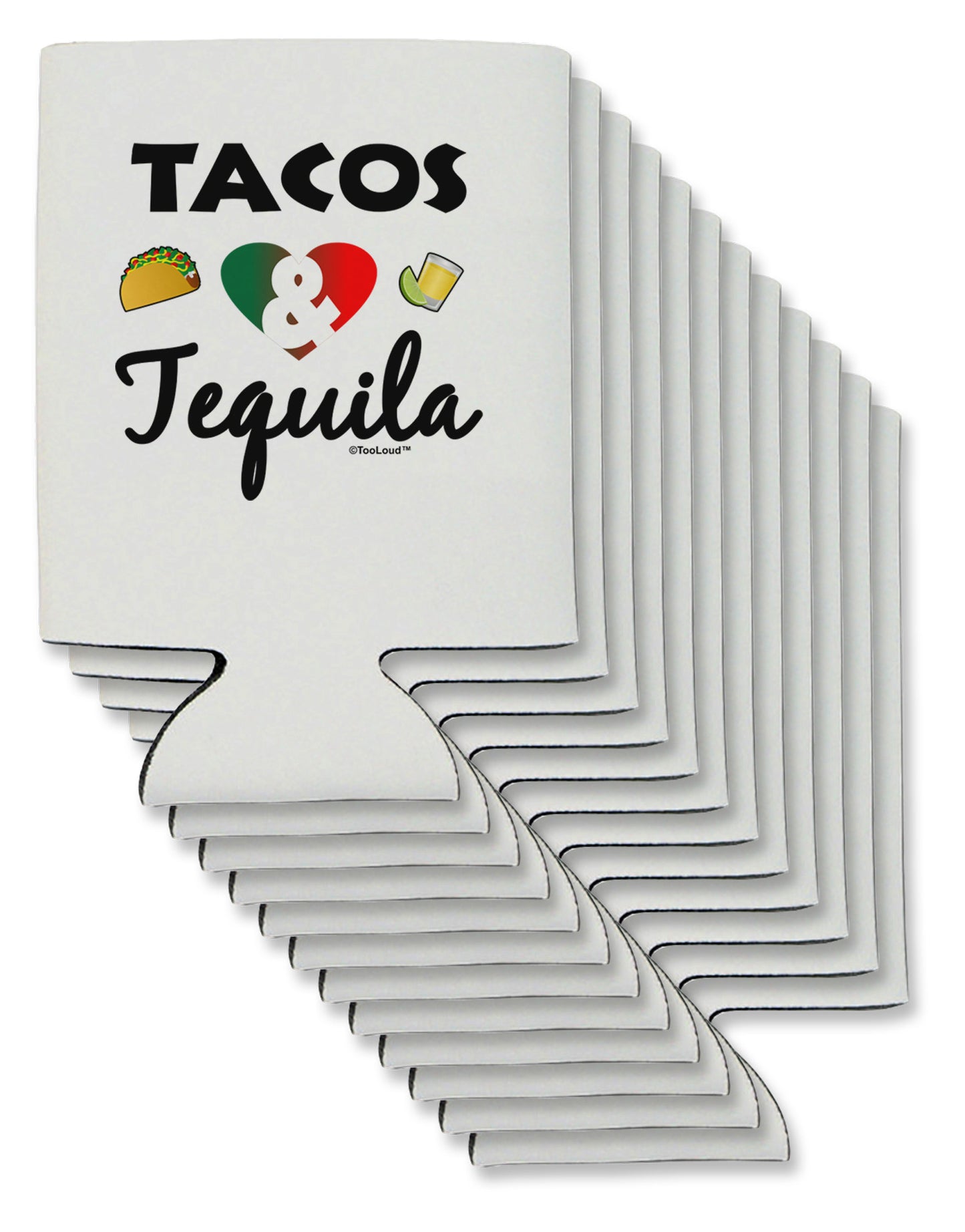 Tacos & Tequila Can / Bottle Insulator Coolers-Can Coolie-TooLoud-12-Davson Sales