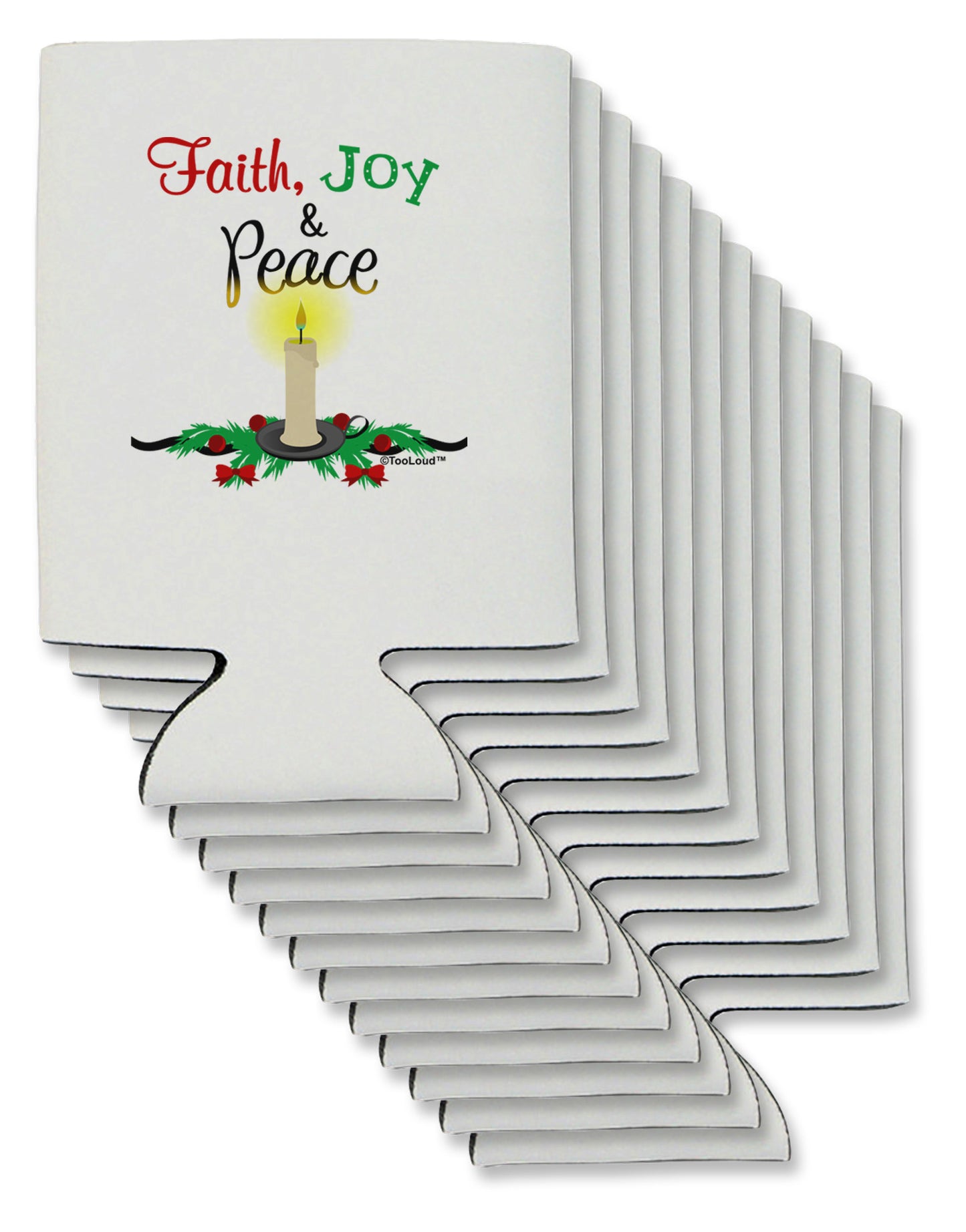 Christmas Candle with Text Can / Bottle Insulator Coolers-Can Coolie-TooLoud-12-Davson Sales