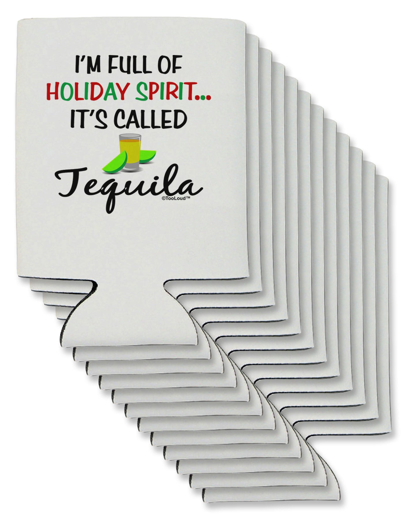 Holiday Spirit - Tequila Can / Bottle Insulator Coolers-Can Coolie-TooLoud-12-Davson Sales