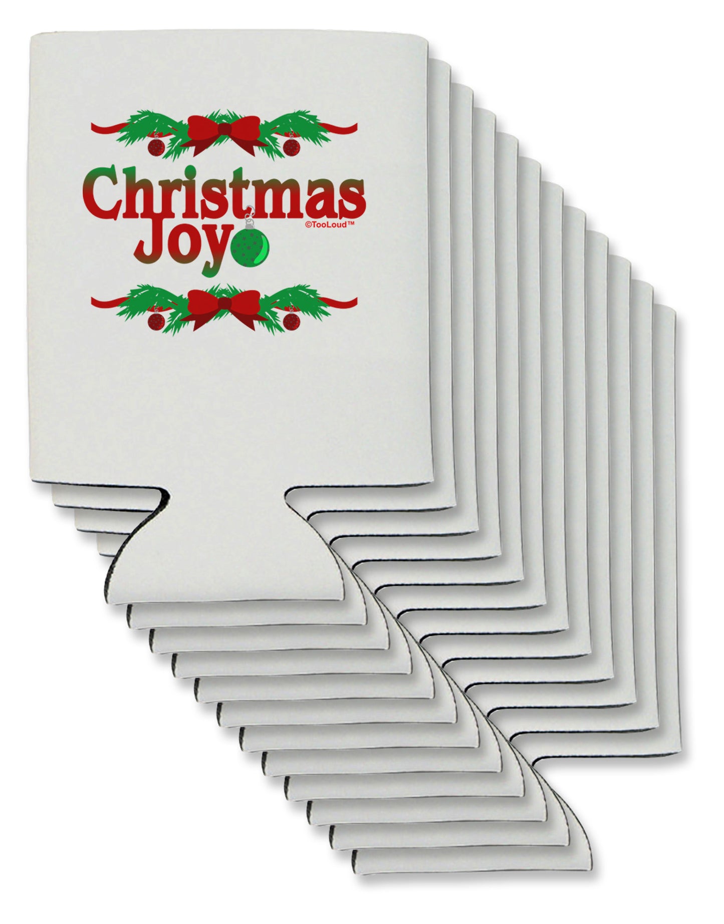 Christmas Joy Color Can / Bottle Insulator Coolers-Can Coolie-TooLoud-12-Davson Sales