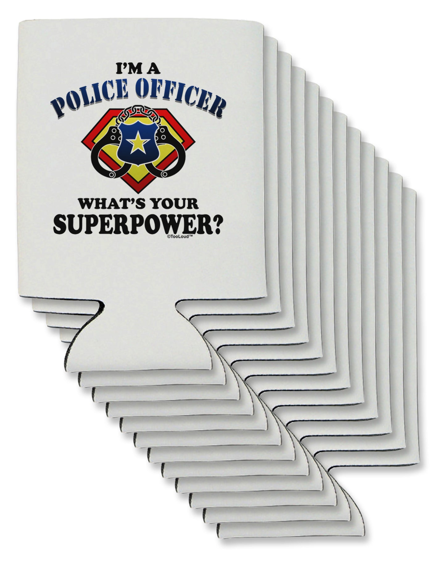 Police Officer - Superpower Can / Bottle Insulator Coolers-Can Coolie-TooLoud-12-Davson Sales