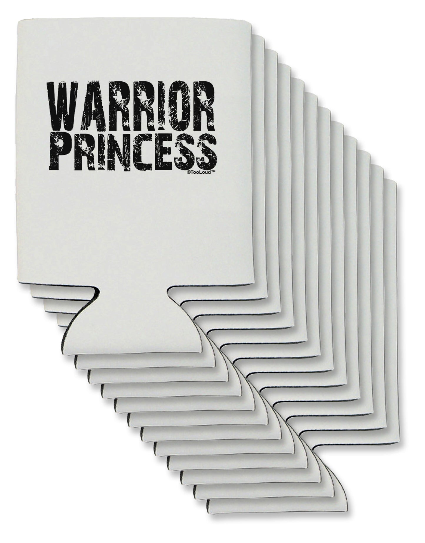 Warrior Princess Black and White Can / Bottle Insulator Coolers-Can Coolie-TooLoud-12 Pieces-Davson Sales