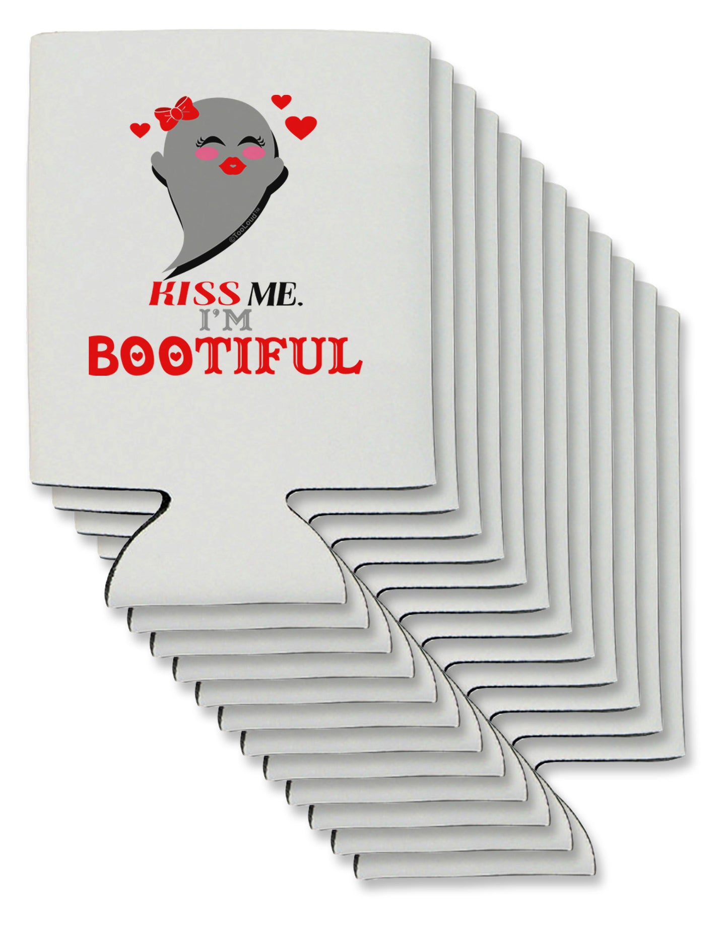 Kiss Me BOOtiful Ghost Red Can / Bottle Insulator Coolers-Can Coolie-TooLoud-12-Davson Sales