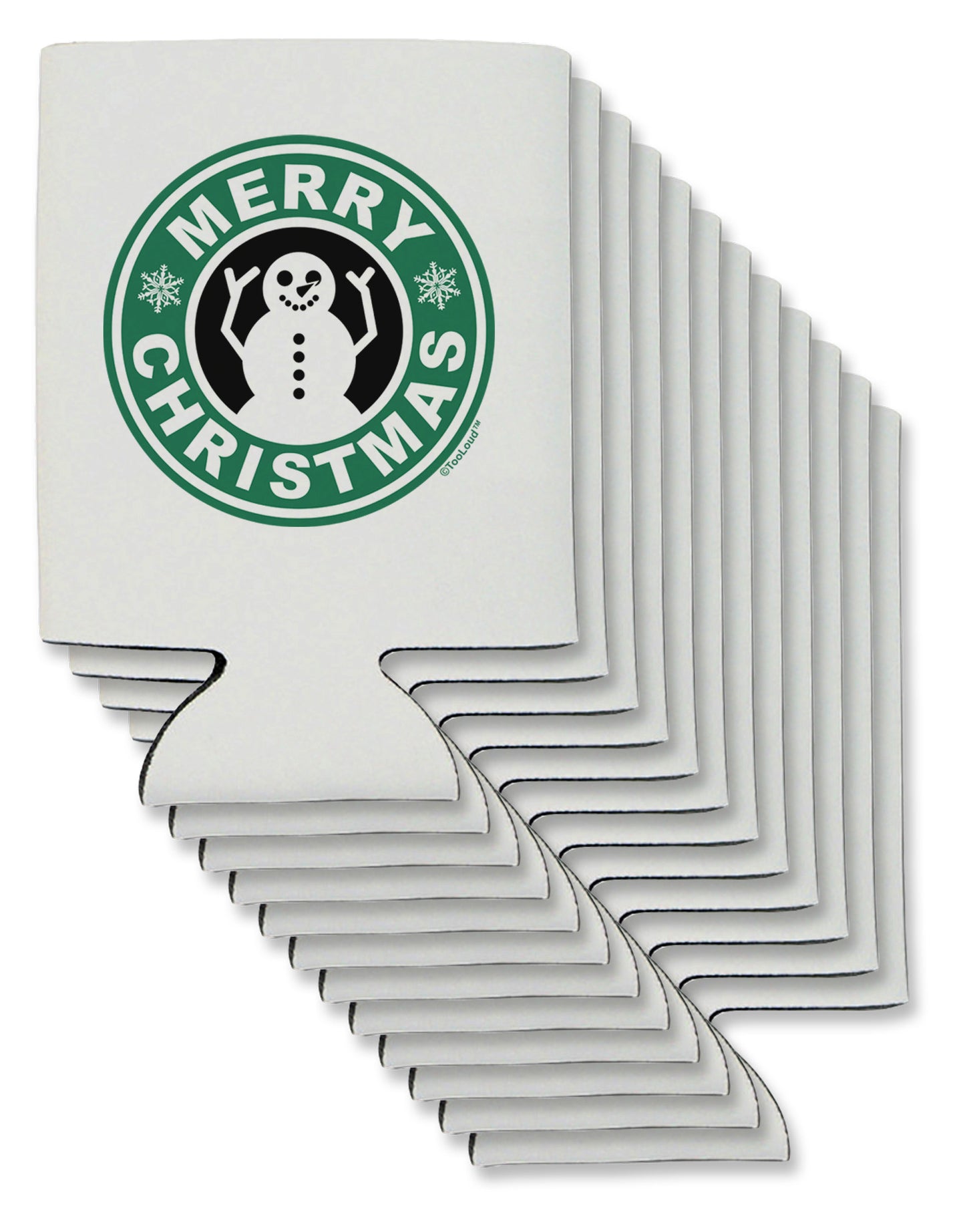 Merry Christmas Latte Logo Can / Bottle Insulator Coolers-Can Coolie-TooLoud-12-Davson Sales