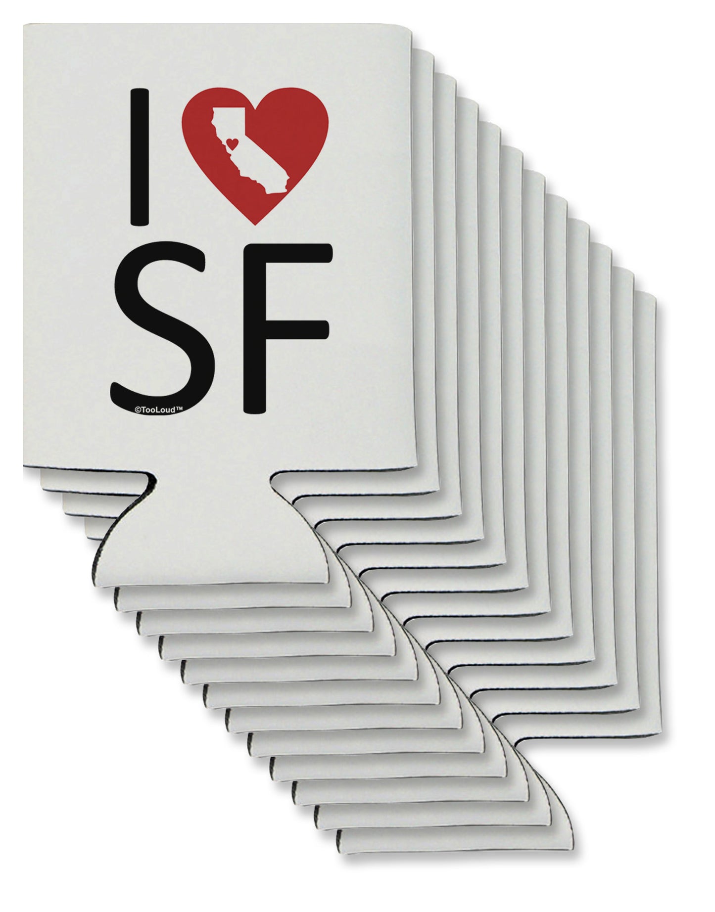 I Heart San Francisco Can / Bottle Insulator Coolers-Can Coolie-TooLoud-12-Davson Sales