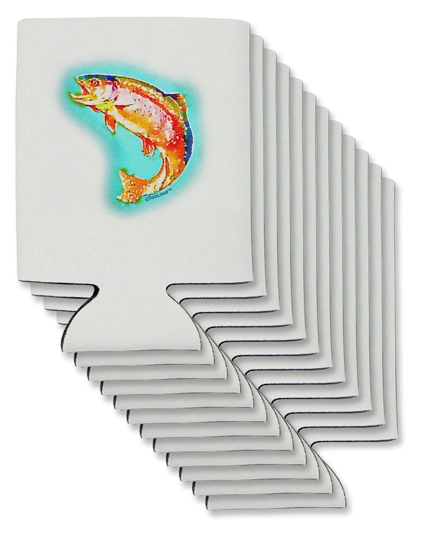 Rainbow Trout WaterColor Can / Bottle Insulator Coolers-Can Coolie-TooLoud-12-Davson Sales