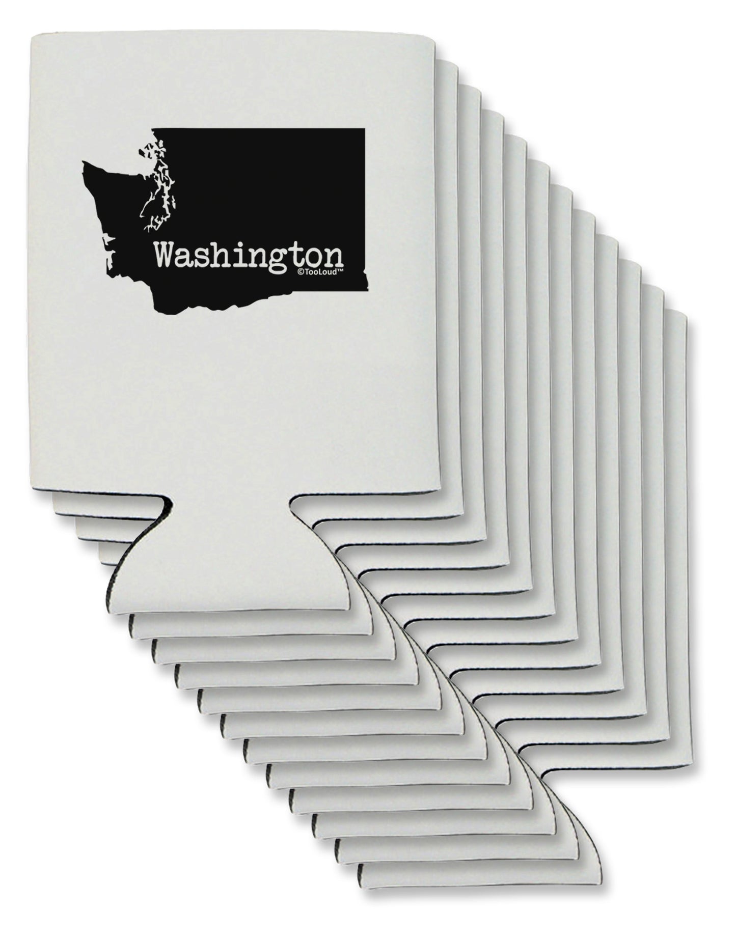 Washington - United States Shape Can / Bottle Insulator Coolers-Can Coolie-TooLoud-12 Pieces-Davson Sales
