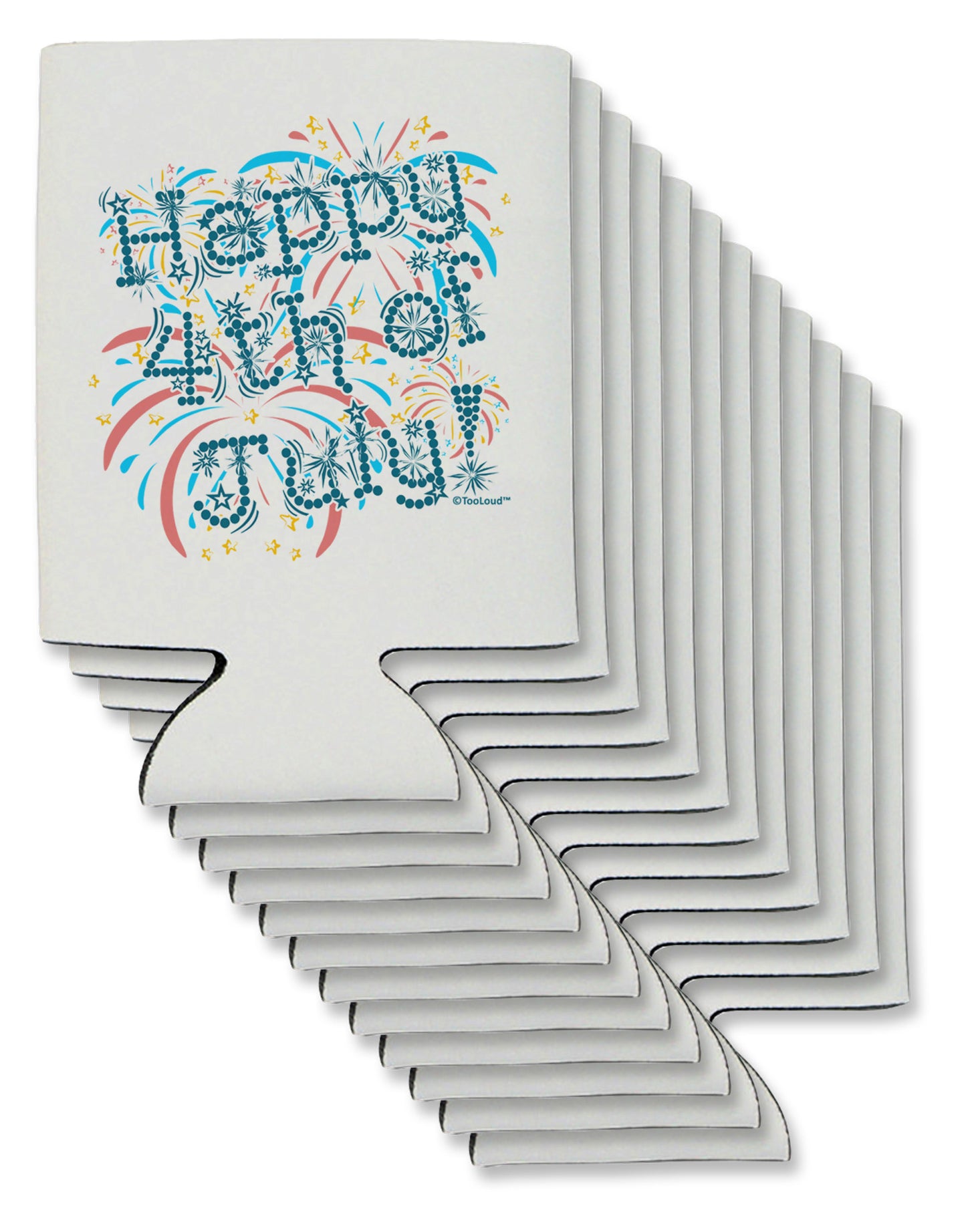 Happy 4th of July - Fireworks Design Can / Bottle Insulator Coolers-Can Coolie-TooLoud-12-Davson Sales