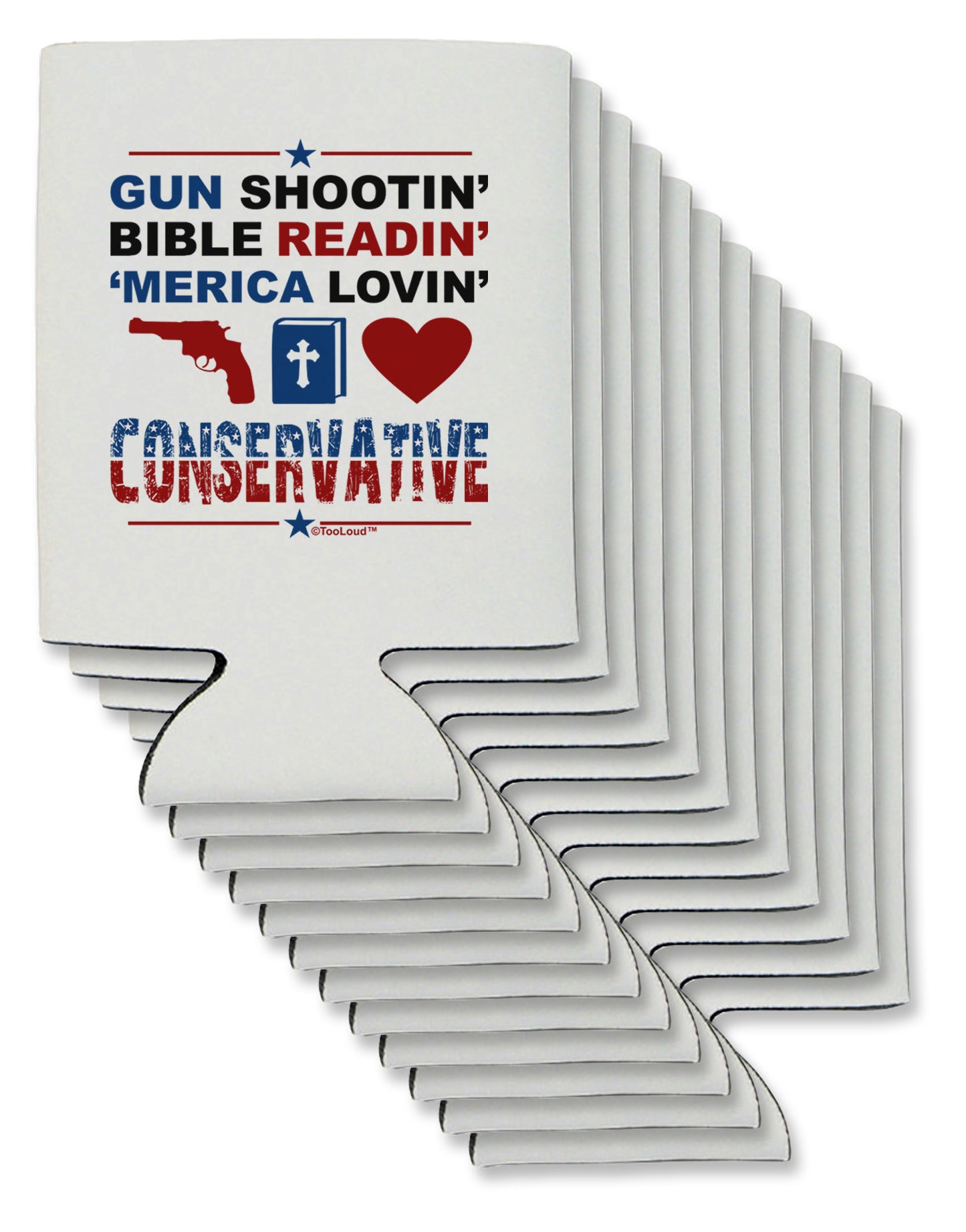 Gun Shootin' Conservative Can / Bottle Insulator Coolers-Can Coolie-TooLoud-12-Davson Sales