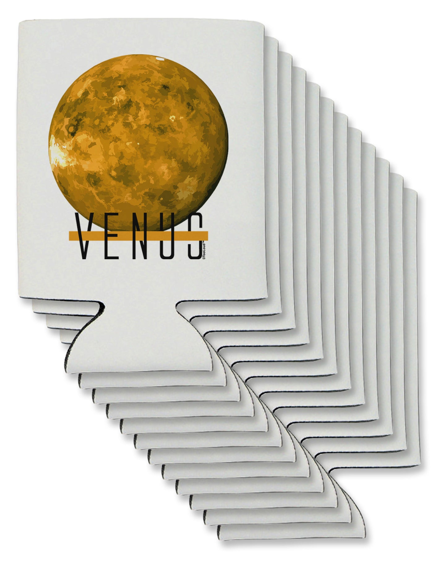 Planet Venus Text Can / Bottle Insulator Coolers by TooLoud-Can Coolie-TooLoud-12-Davson Sales