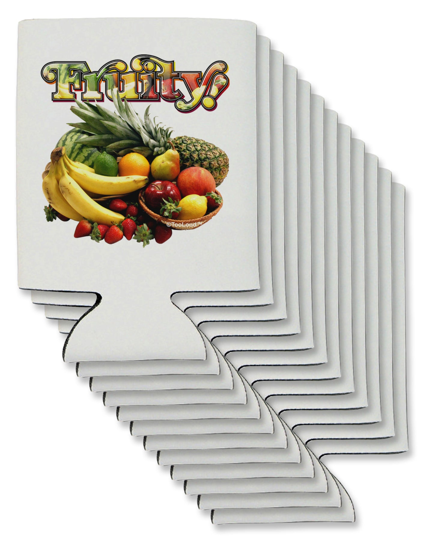Fruity Fruit Basket 2 Can / Bottle Insulator Coolers-Can Coolie-TooLoud-12 Pieces-Davson Sales