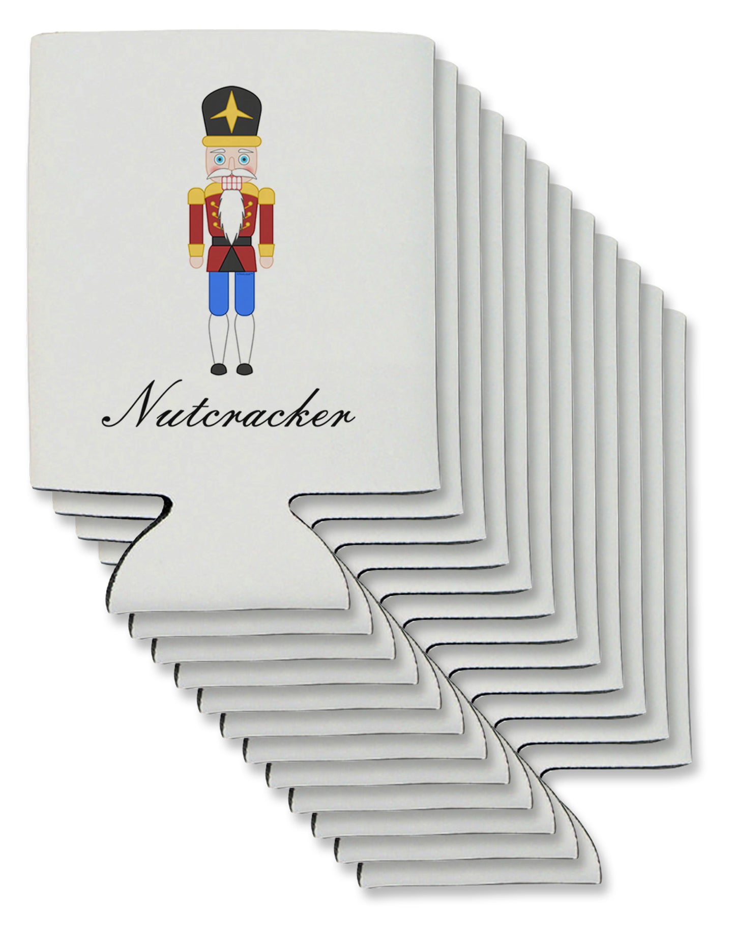Nutcracker Design - Red Gold Black Text Can / Bottle Insulator Coolers-Can Coolie-TooLoud-12-Davson Sales