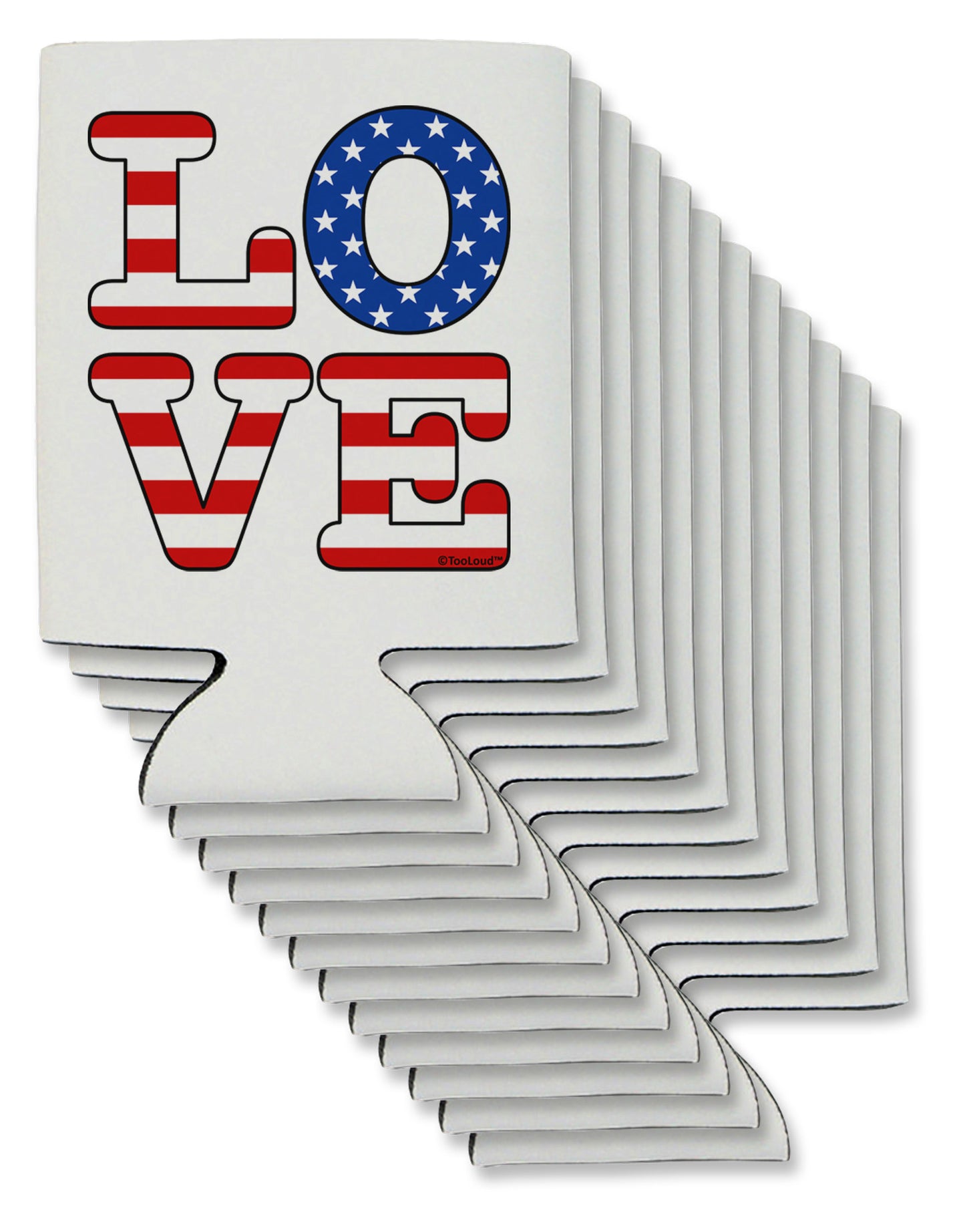 American Love Design Can / Bottle Insulator Coolers by TooLoud-Can Coolie-TooLoud-12-Davson Sales