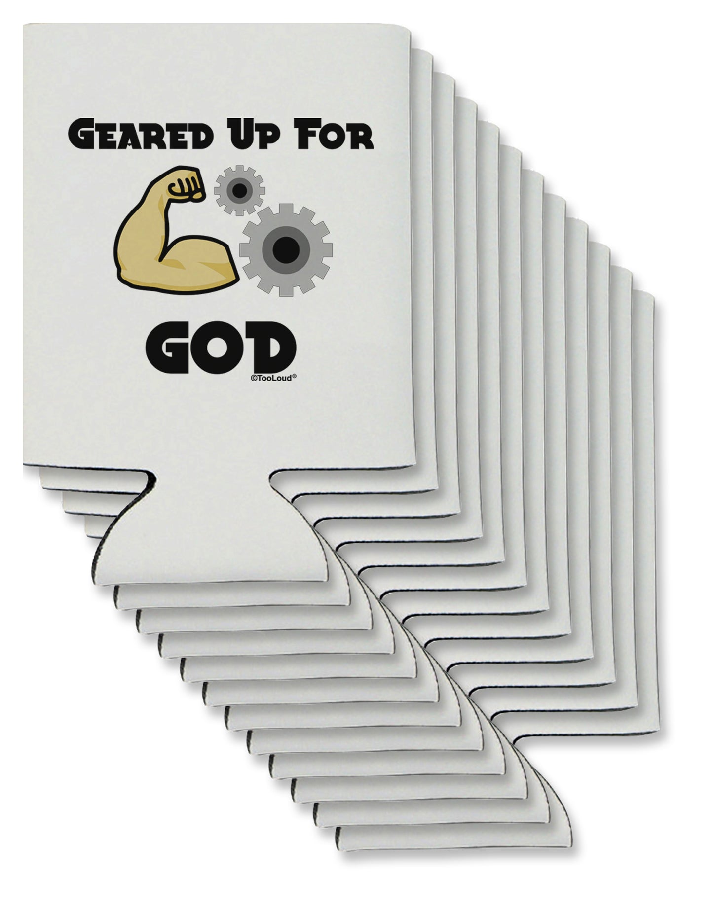 Geared Up For God Can / Bottle Insulator Coolers by TooLoud-Can Coolie-TooLoud-12-Davson Sales