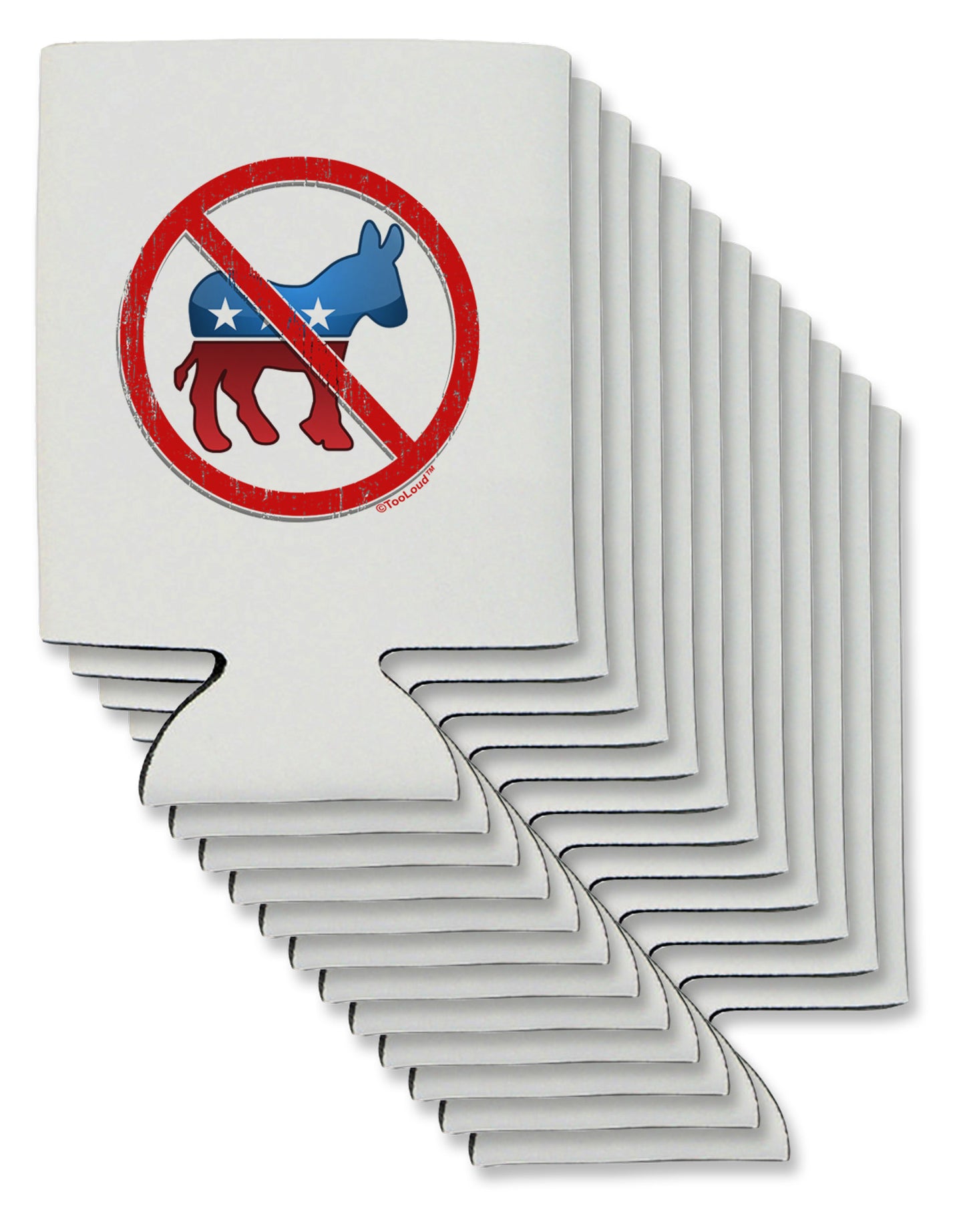 Distressed No Democrats Sign Can / Bottle Insulator Coolers-Can Coolie-TooLoud-12-Davson Sales