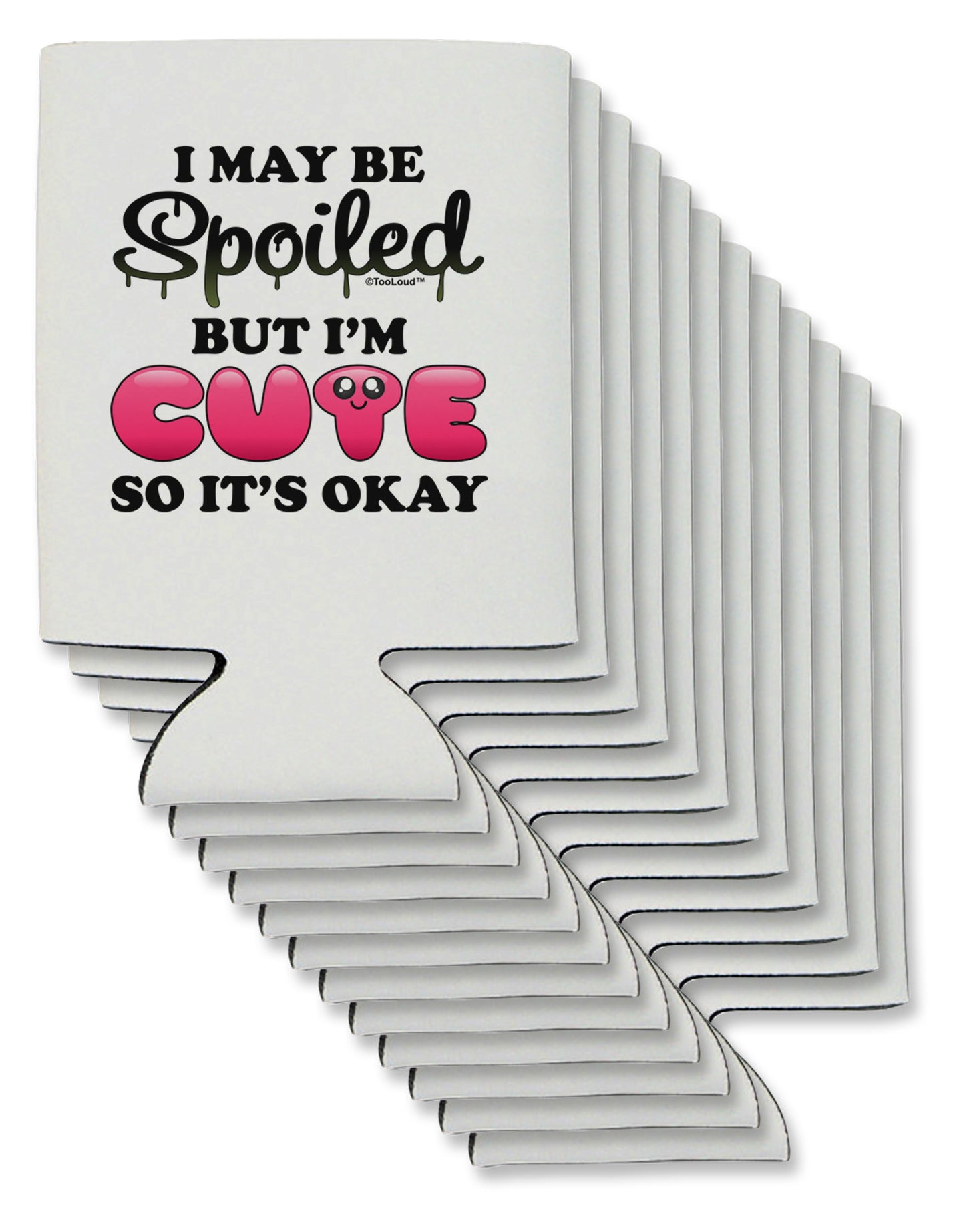 Spoiled But Cute Pink Can / Bottle Insulator Coolers-Can Coolie-TooLoud-12-Davson Sales