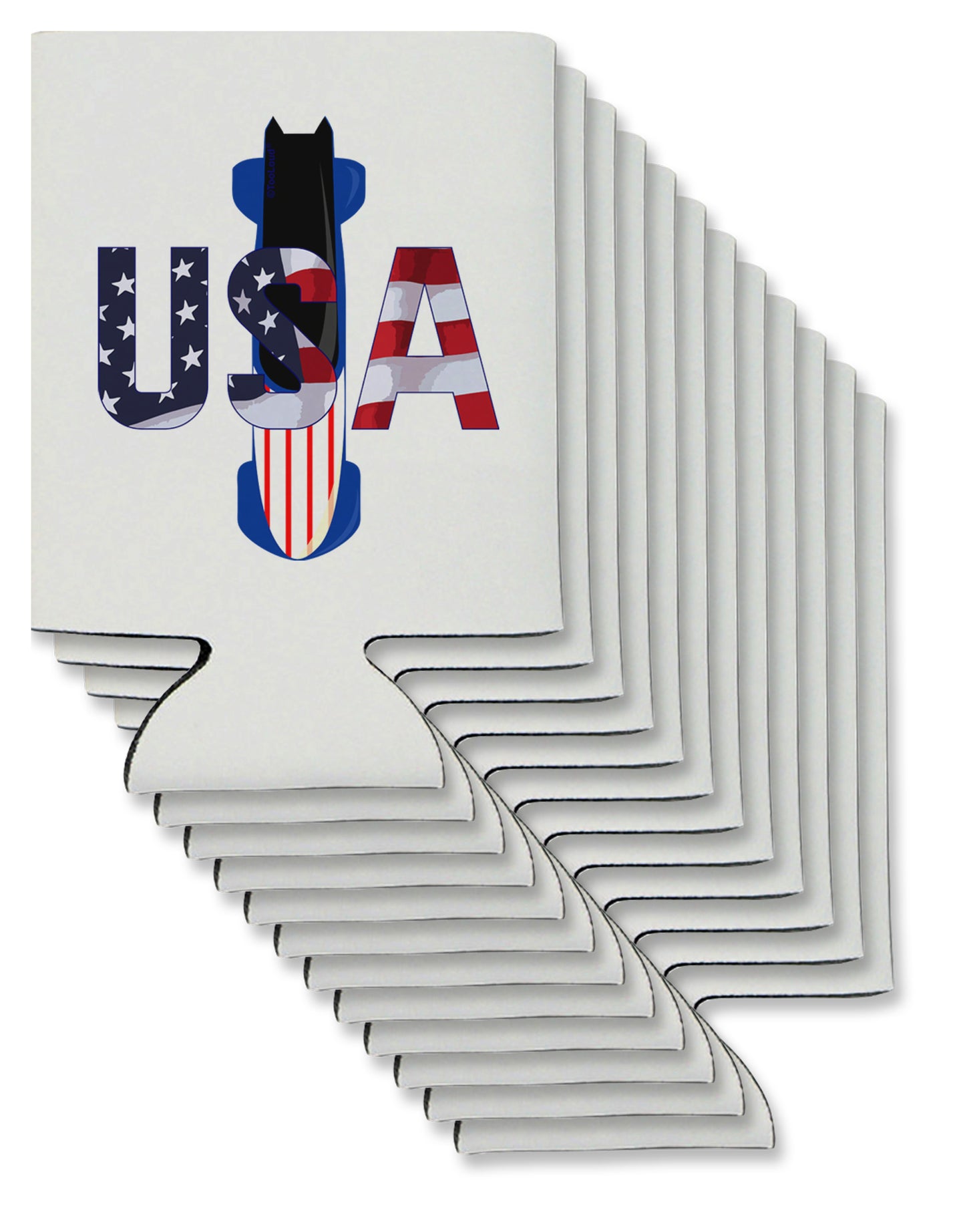 USA Bobsled Can / Bottle Insulator Coolers by TooLoud-Can Coolie-TooLoud-12-Davson Sales