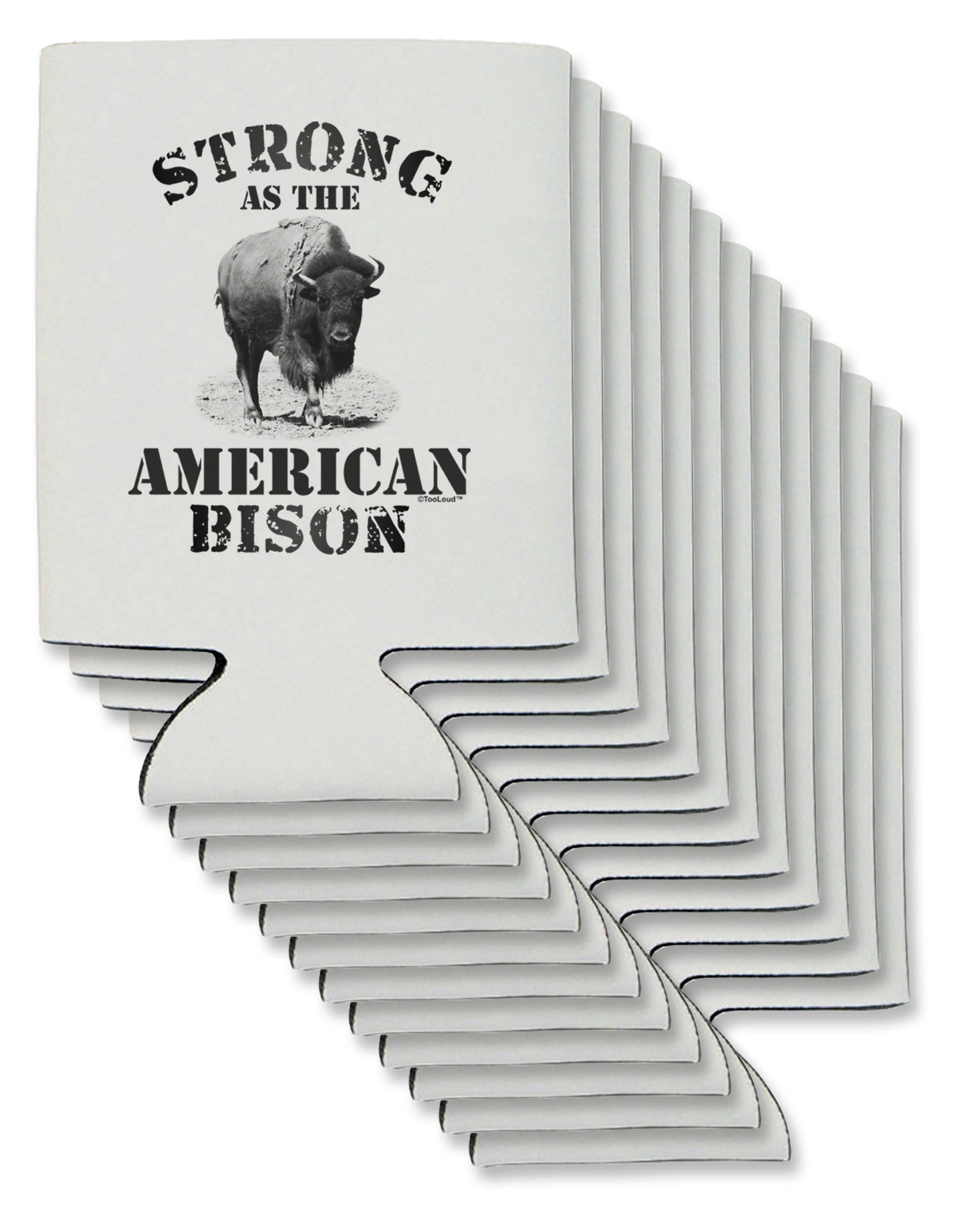 Strong Bison Text Can / Bottle Insulator Coolers-Can Coolie-TooLoud-12-Davson Sales